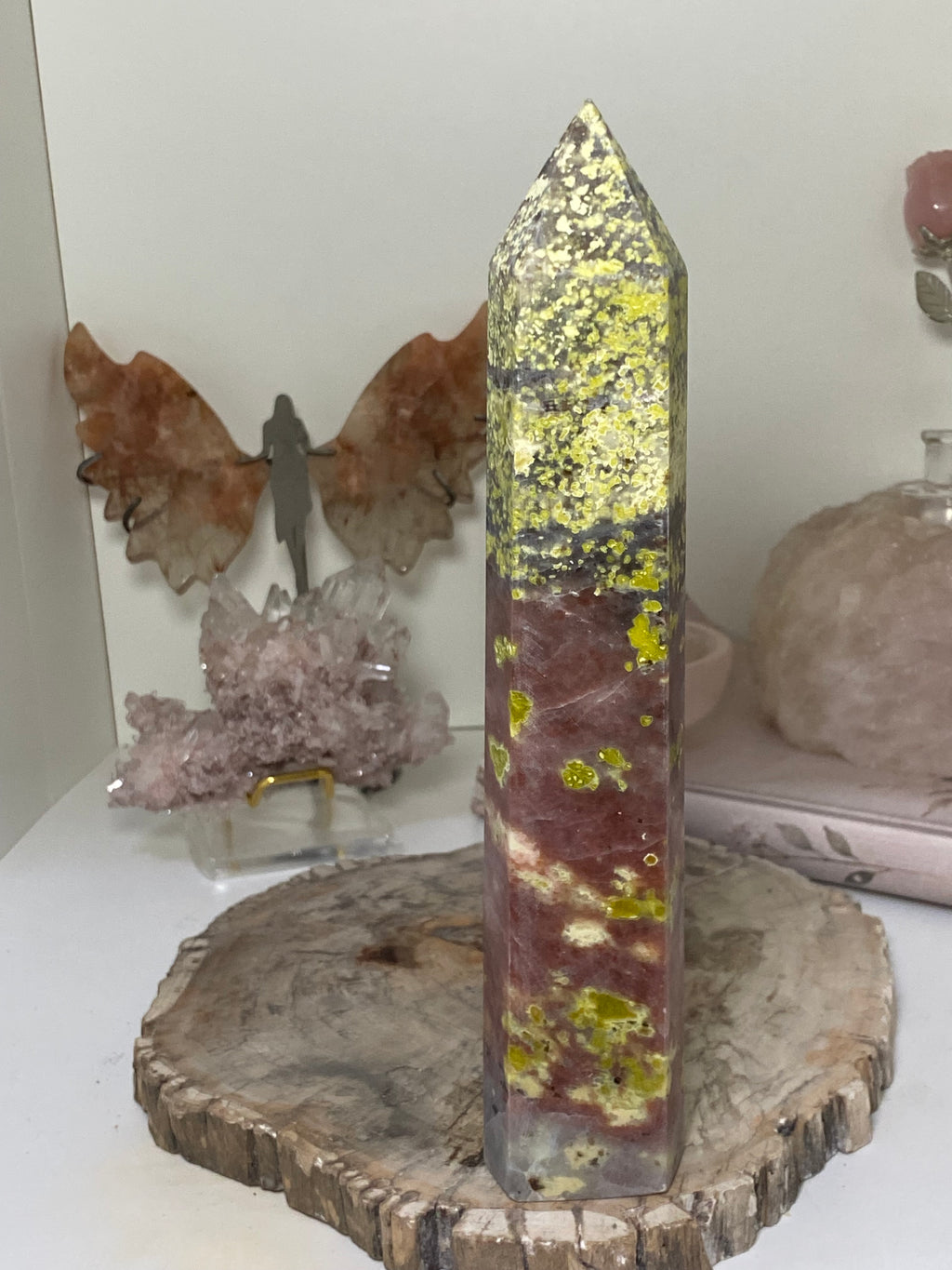 Plum blossom Tourmaline crystal tower