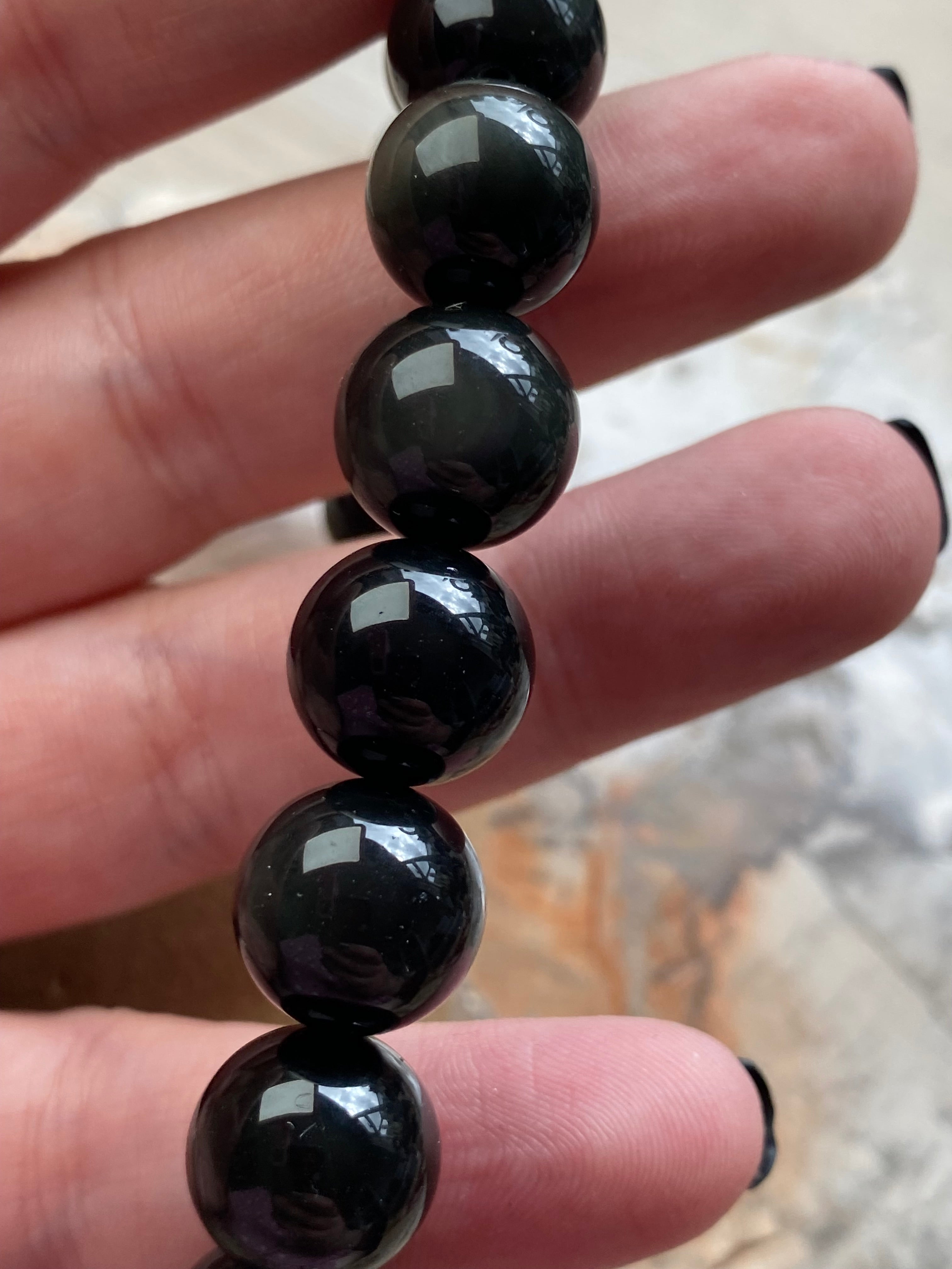Rainbow obsidian crystal bracelet