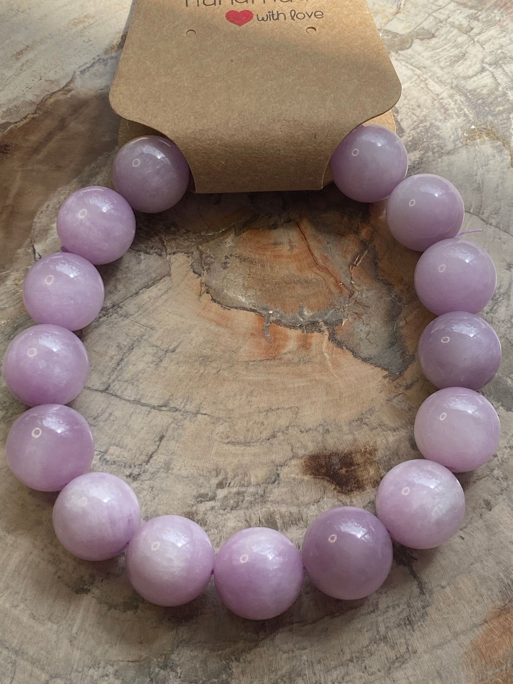 12mm kunzite crystal bracelet