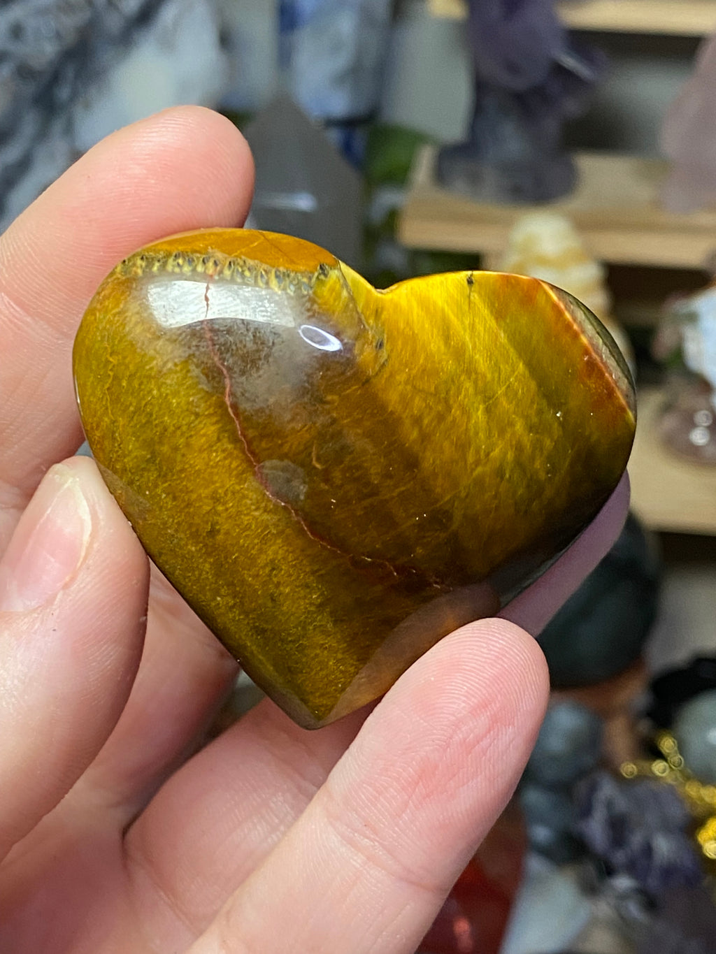 Tigers eye crystal heart