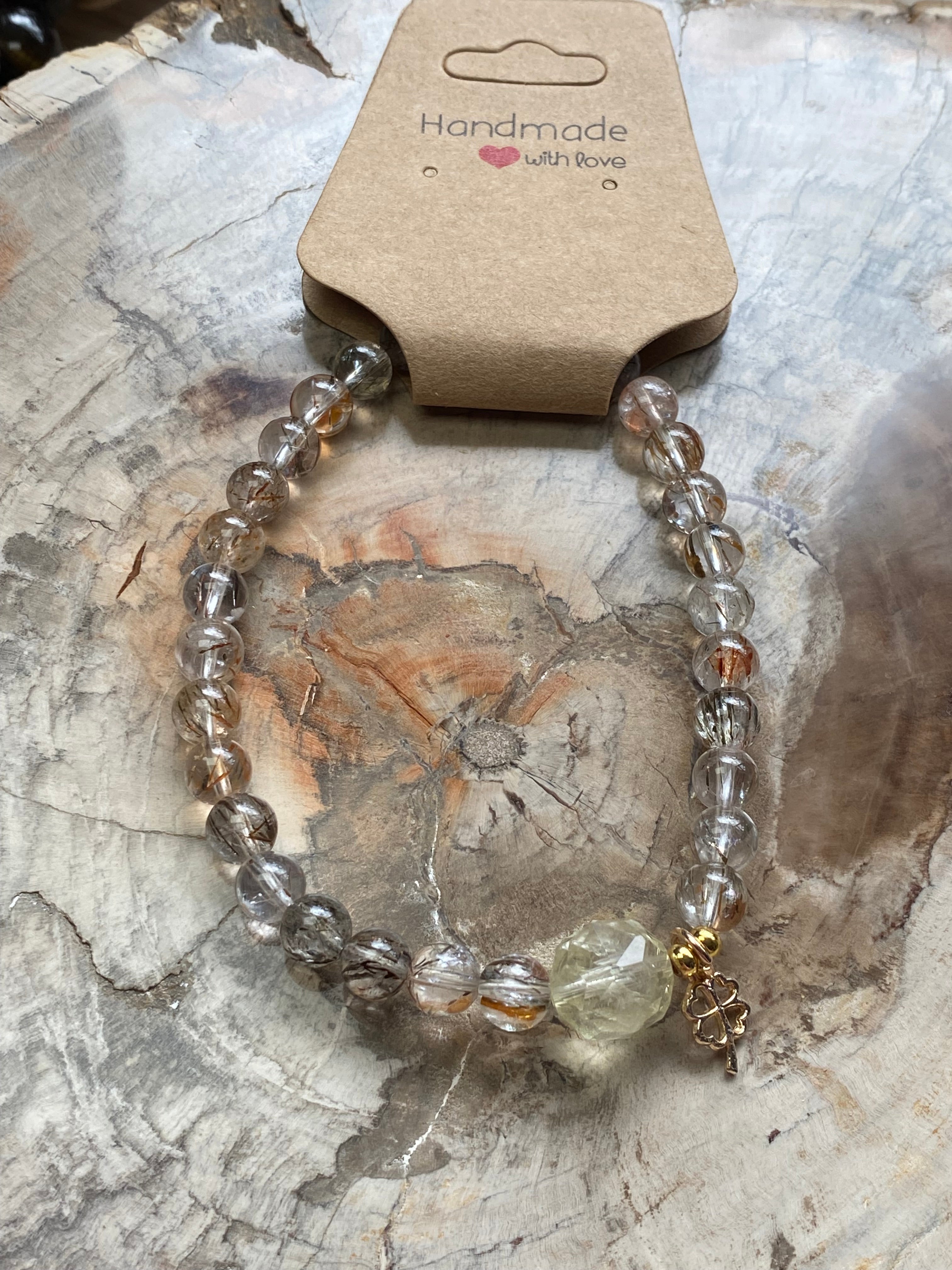 Beautiful rutile crystal with citrine crystal bracelet