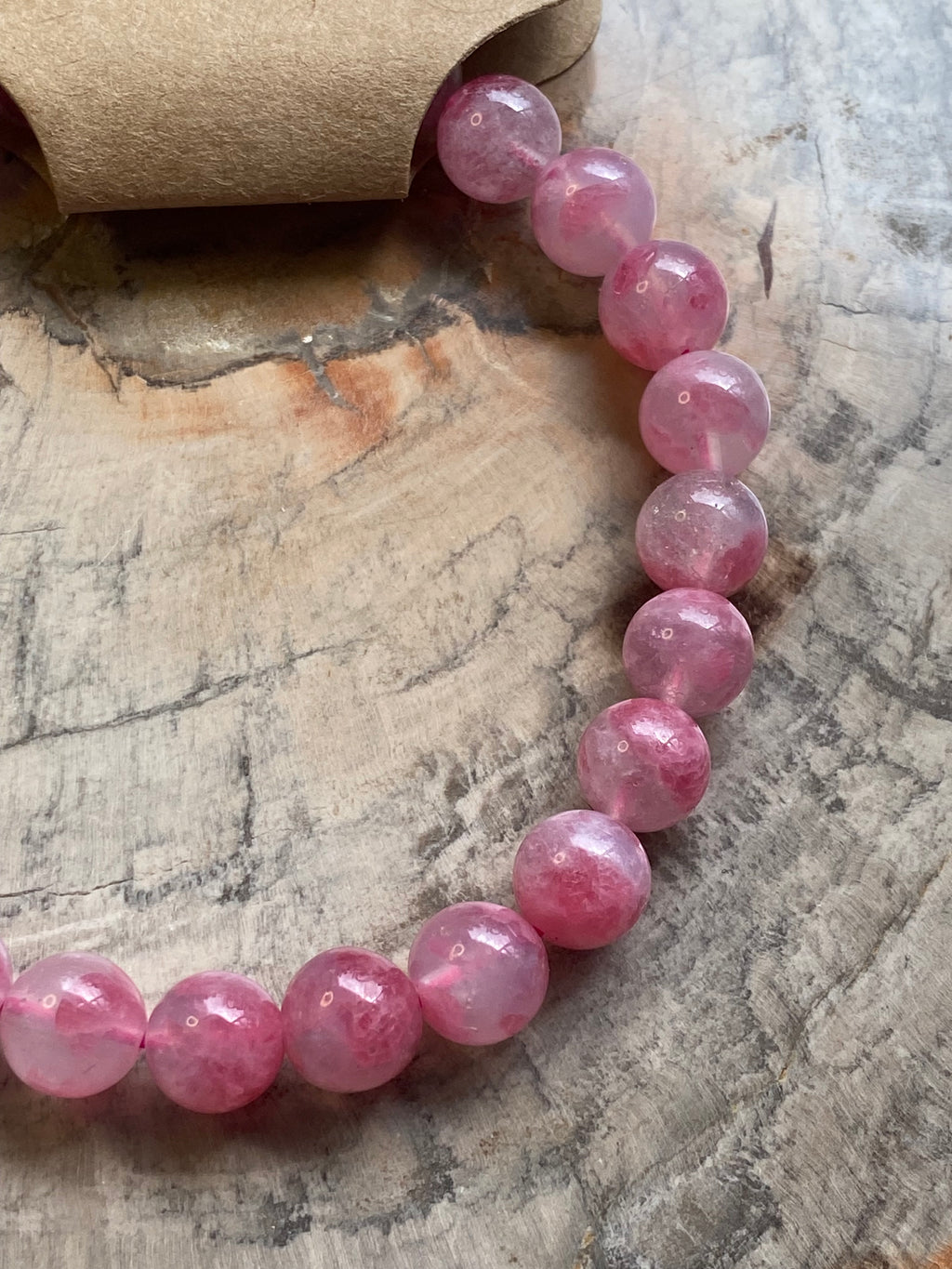 Stunning  Ice Rhodonite crystal bracelet
