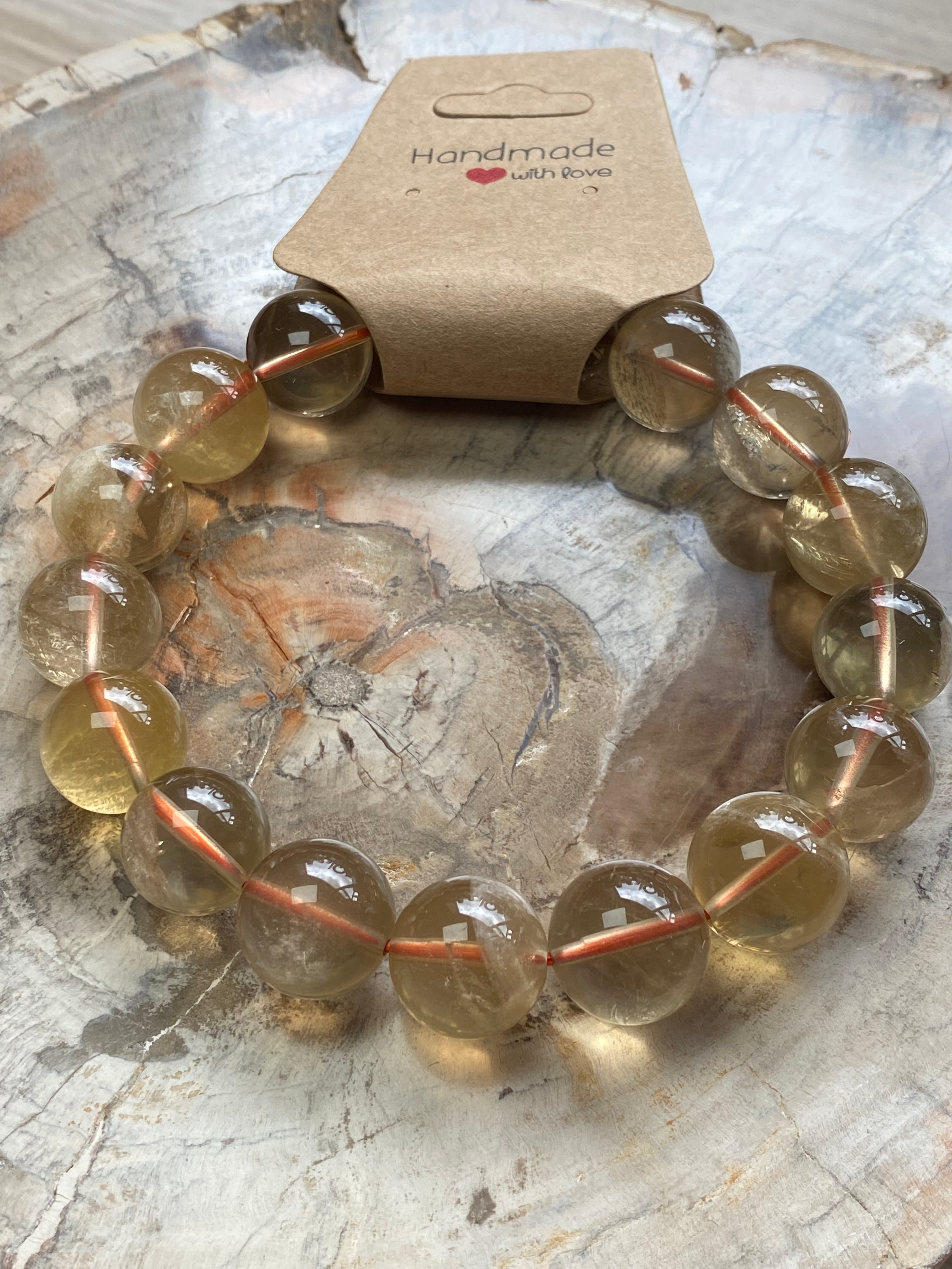Natural Citrine crystal 13mm bracelet
