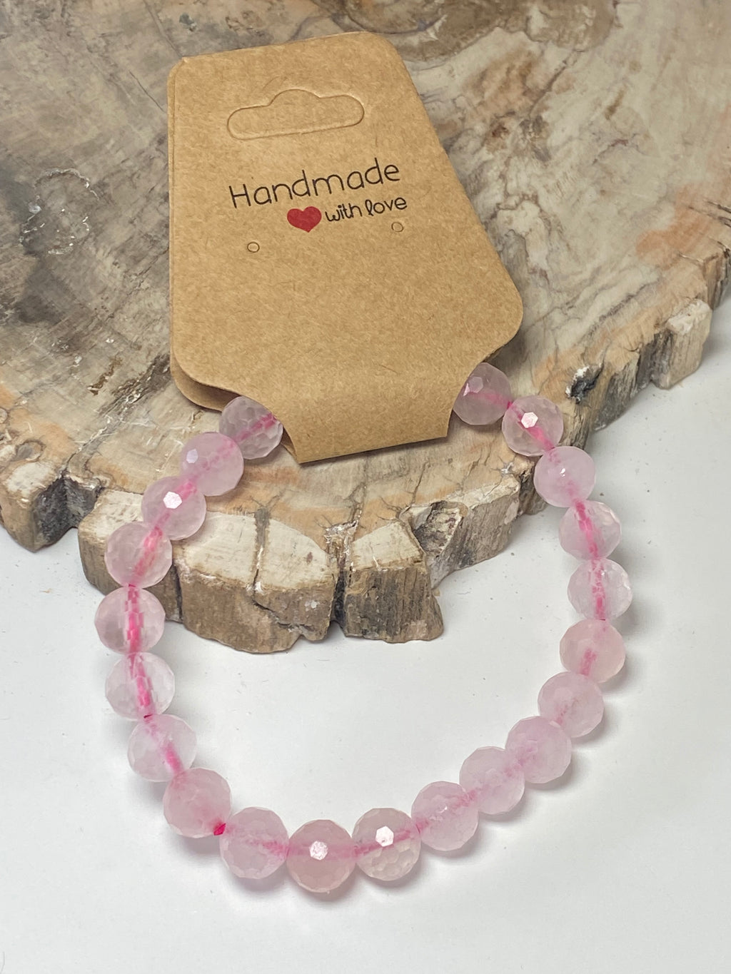 Rose quartz crystal bracelet