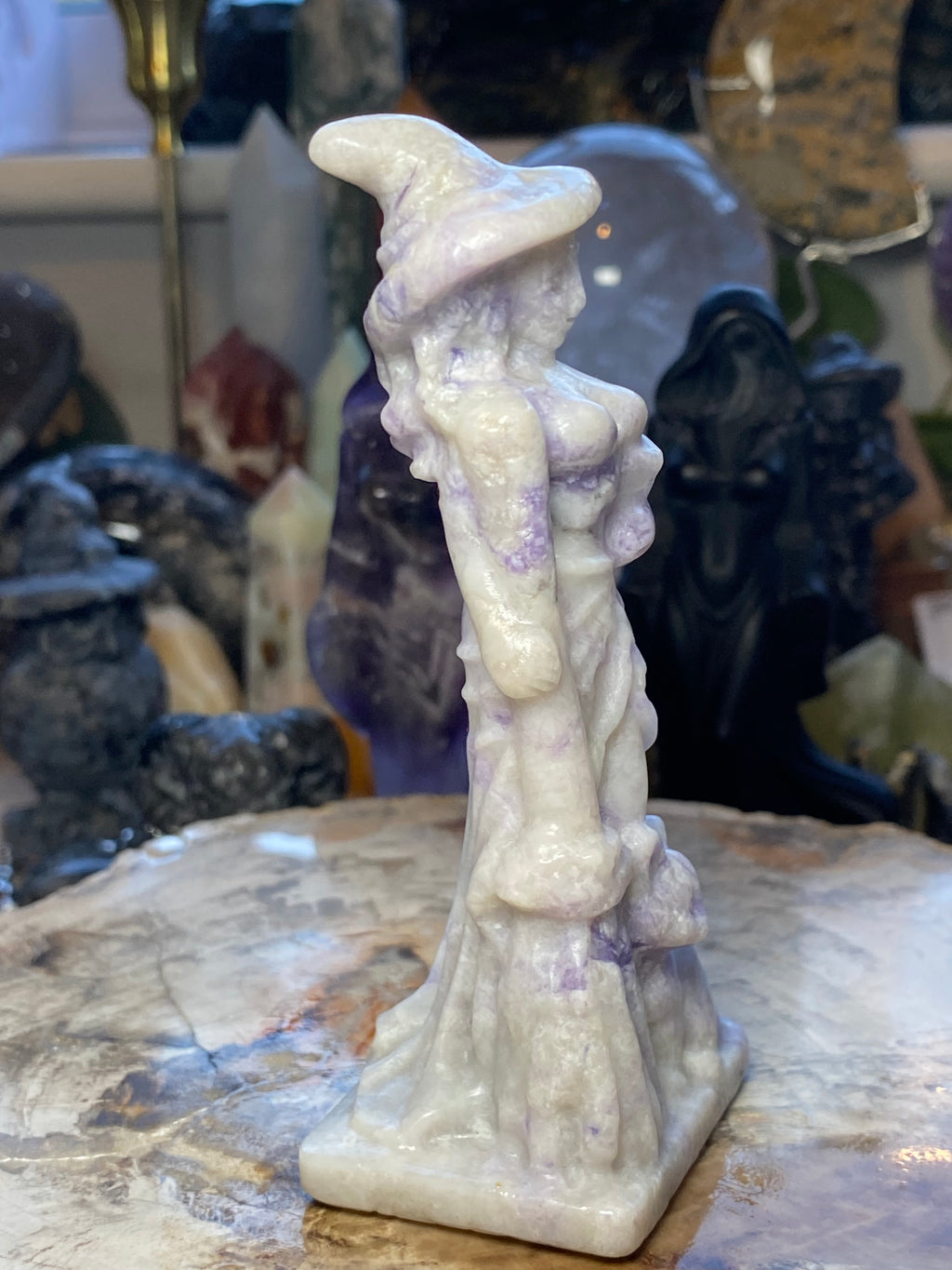 Tiffany stone crystal witch carving - Halloween