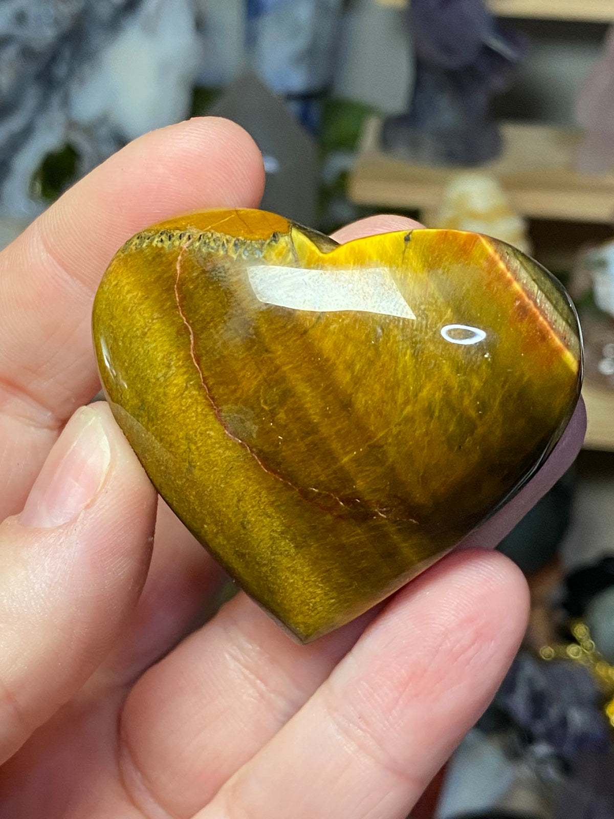 Tigers eye crystal heart