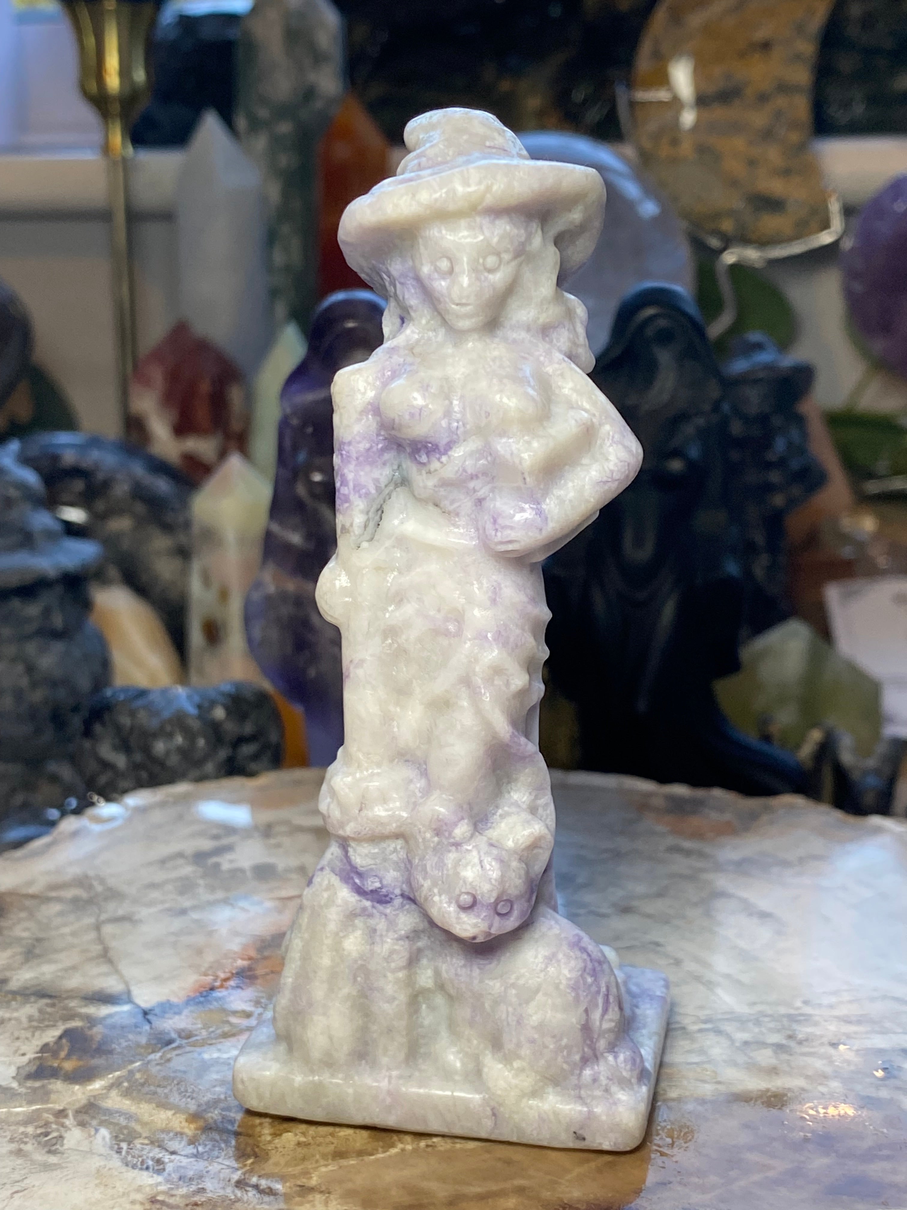 Tiffany stone crystal witch carving - Halloween