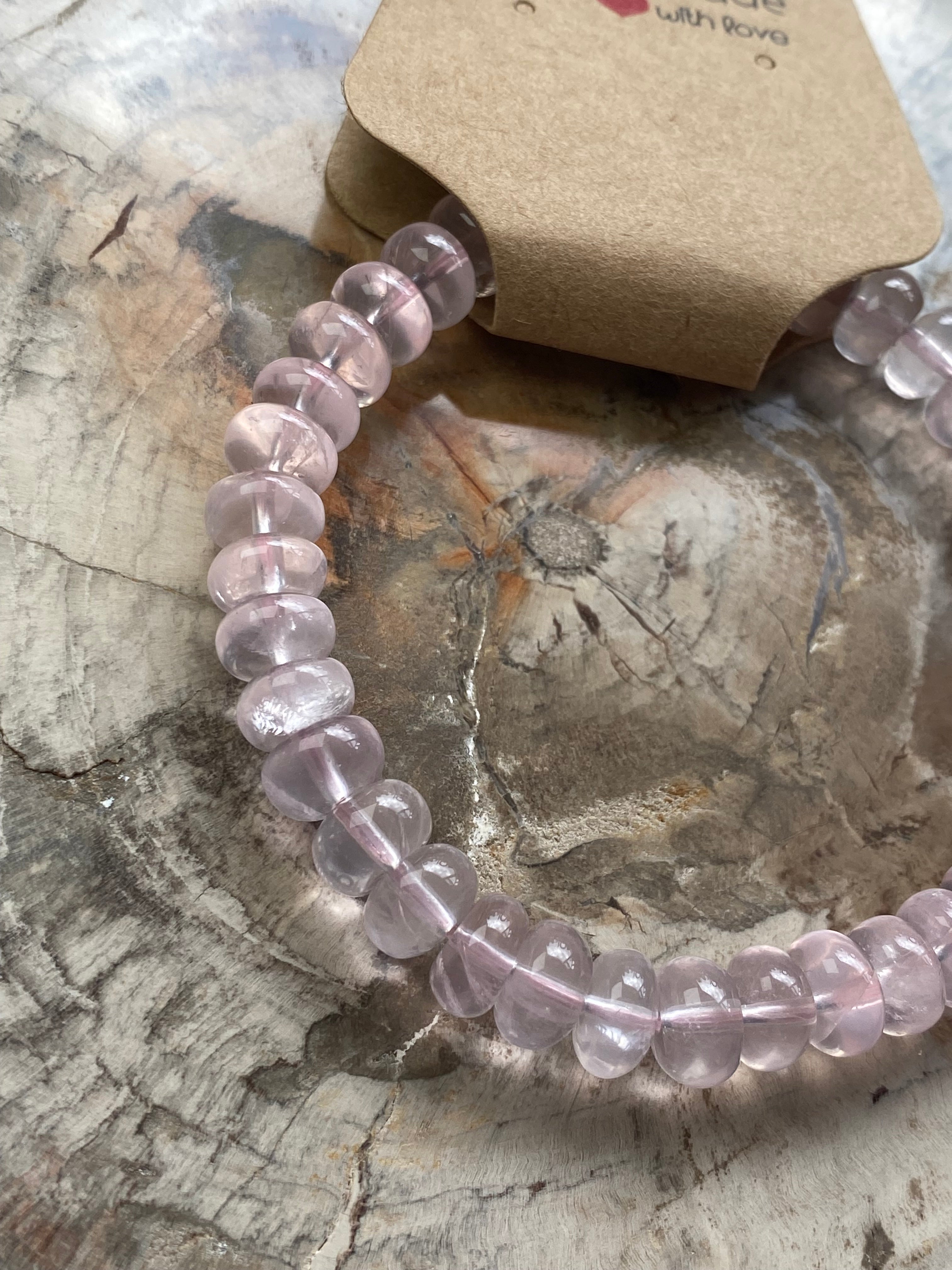 Rose quartz crystal bracelet 8mm