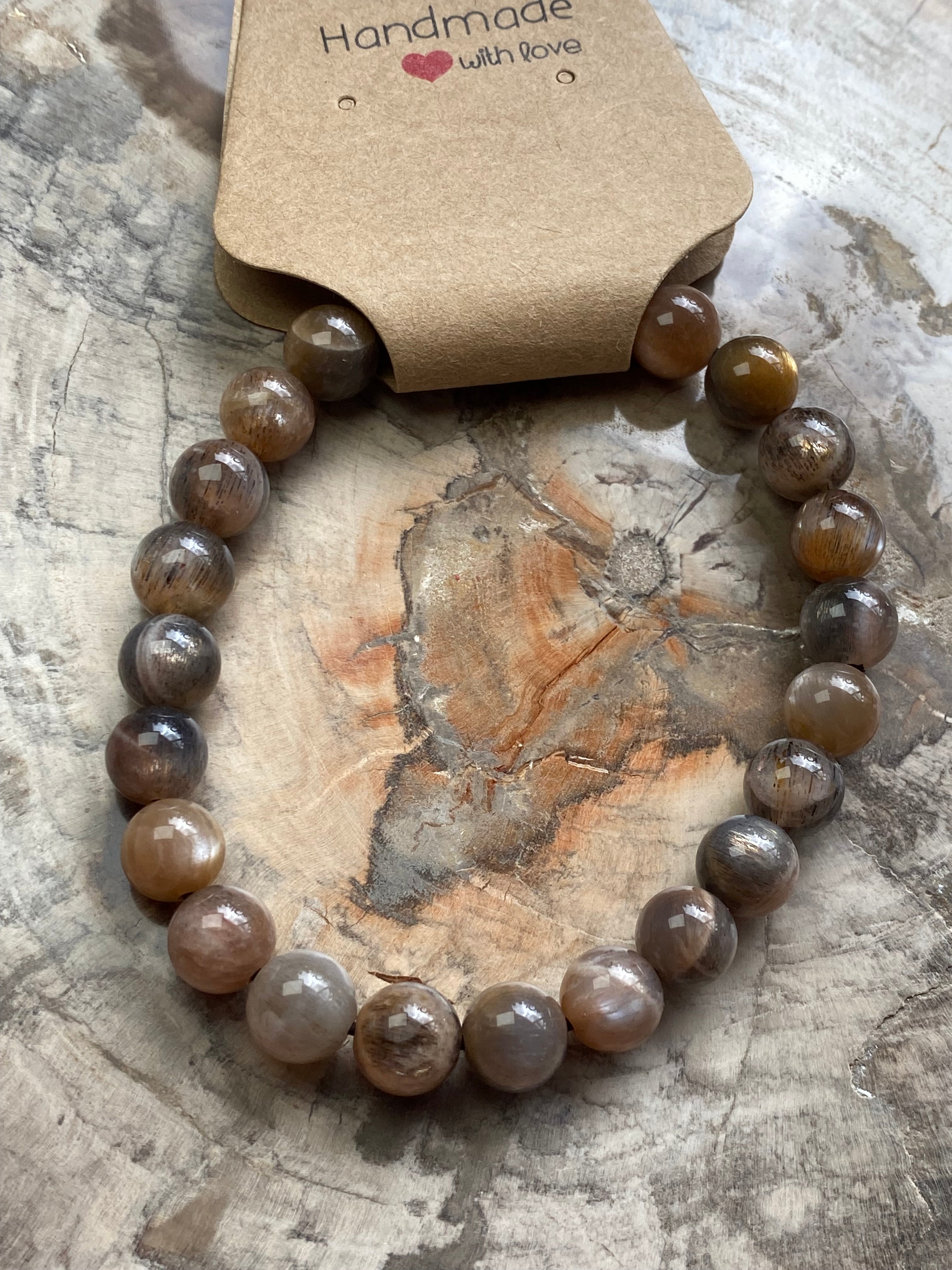 Black Moonstone crystal bracelet 7mm