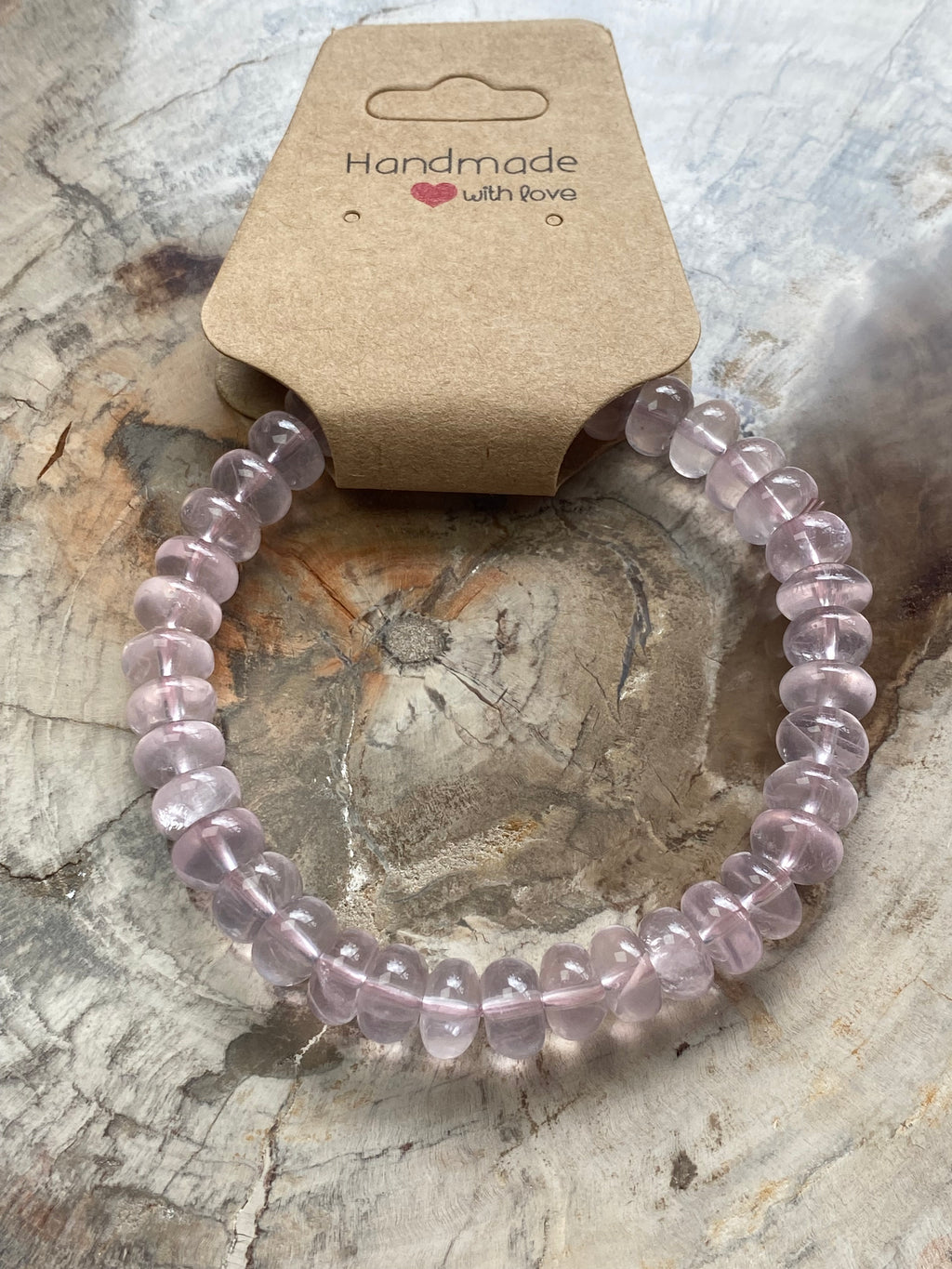 Rose quartz crystal bracelet 8mm