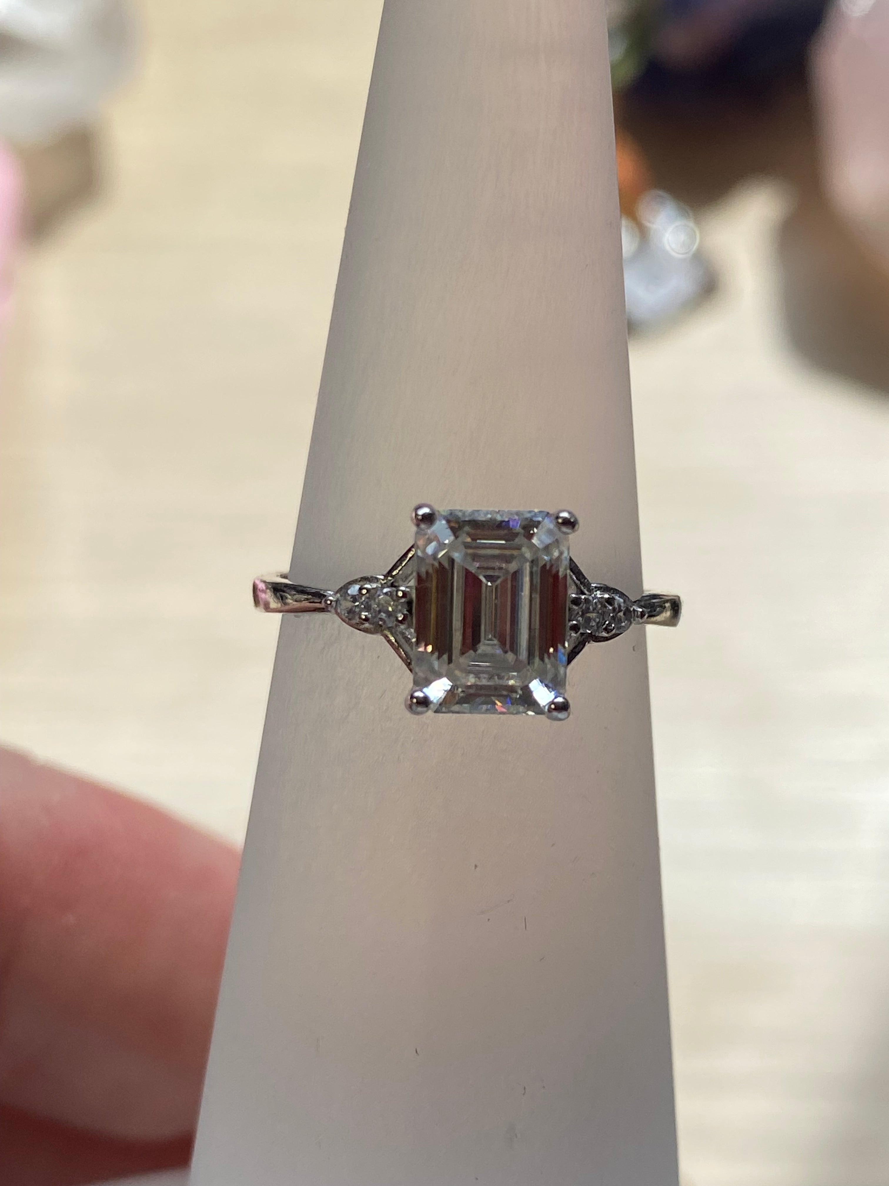 2ct Diamond silver Ajustable ring