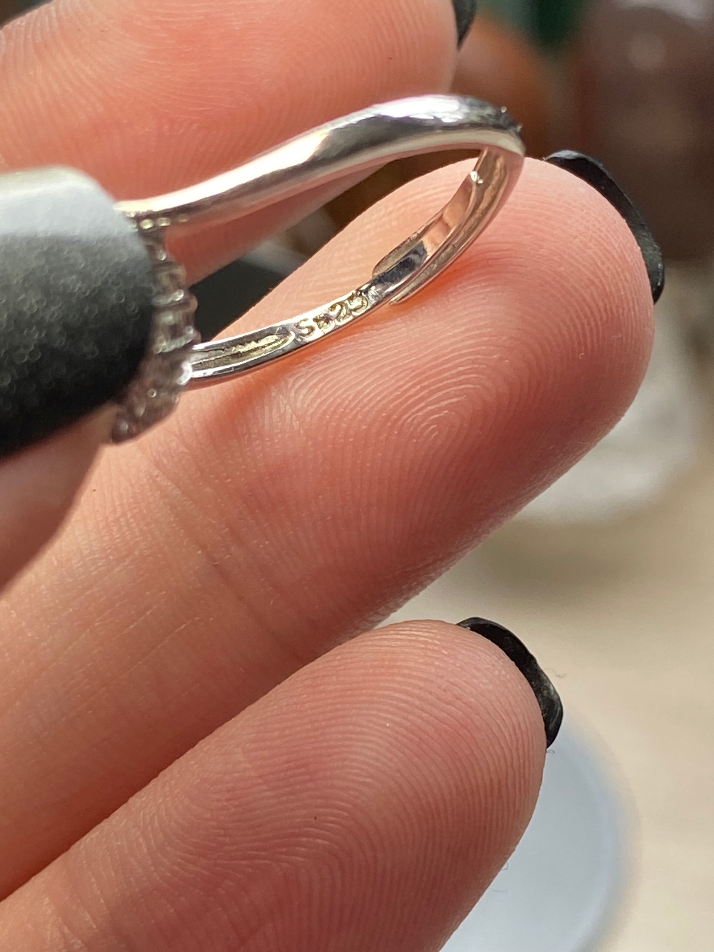 Australian Black opal silver ring ajustable dize