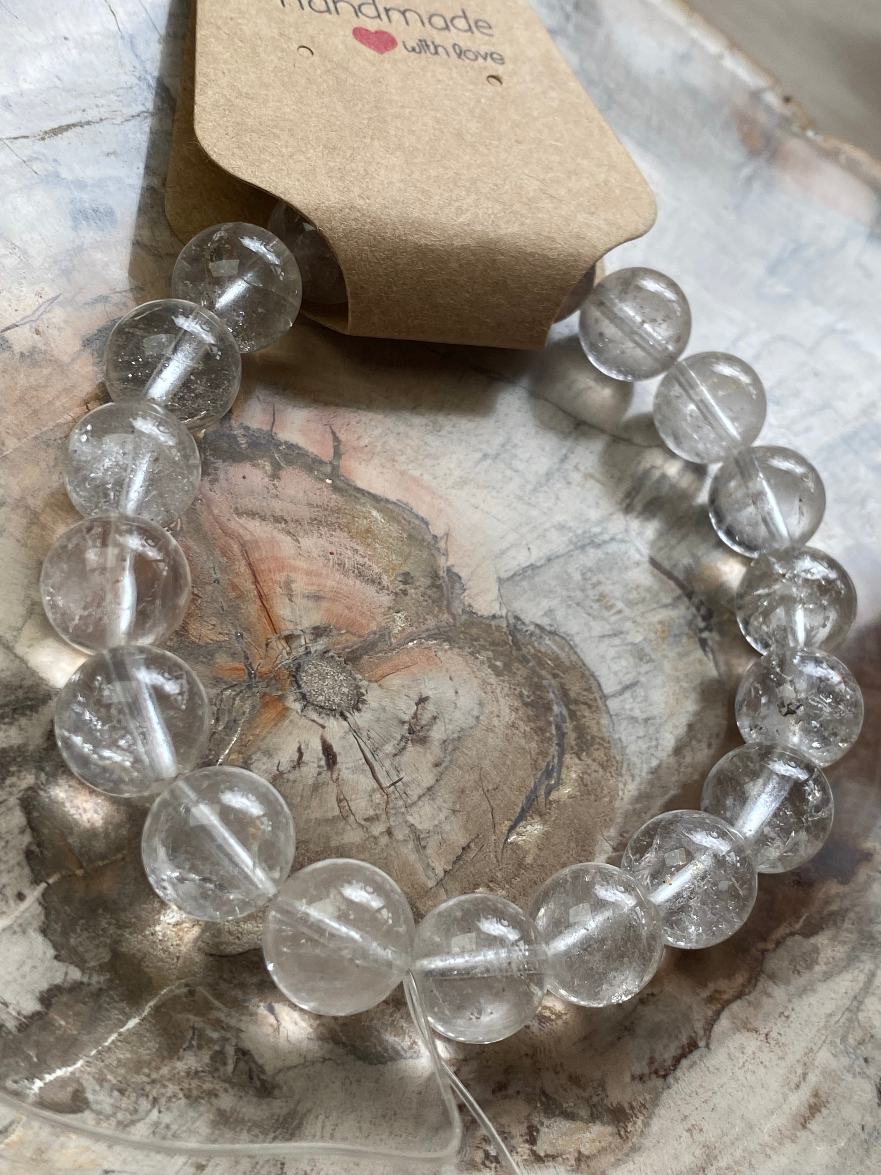 10mm clear quartz crystal bracelet