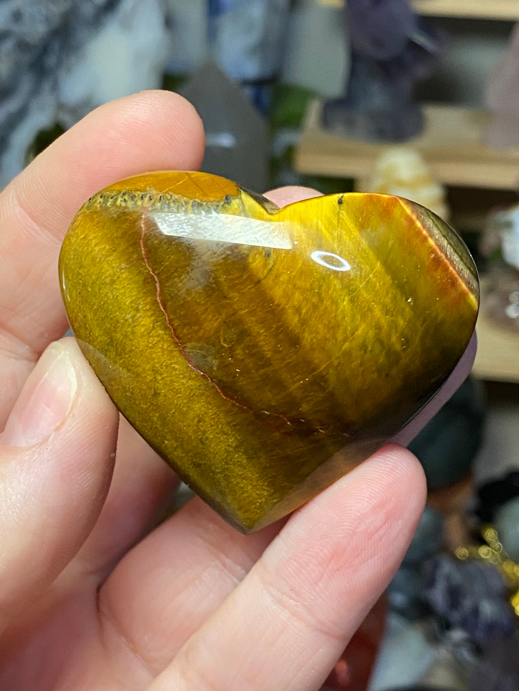 Tigers eye crystal heart