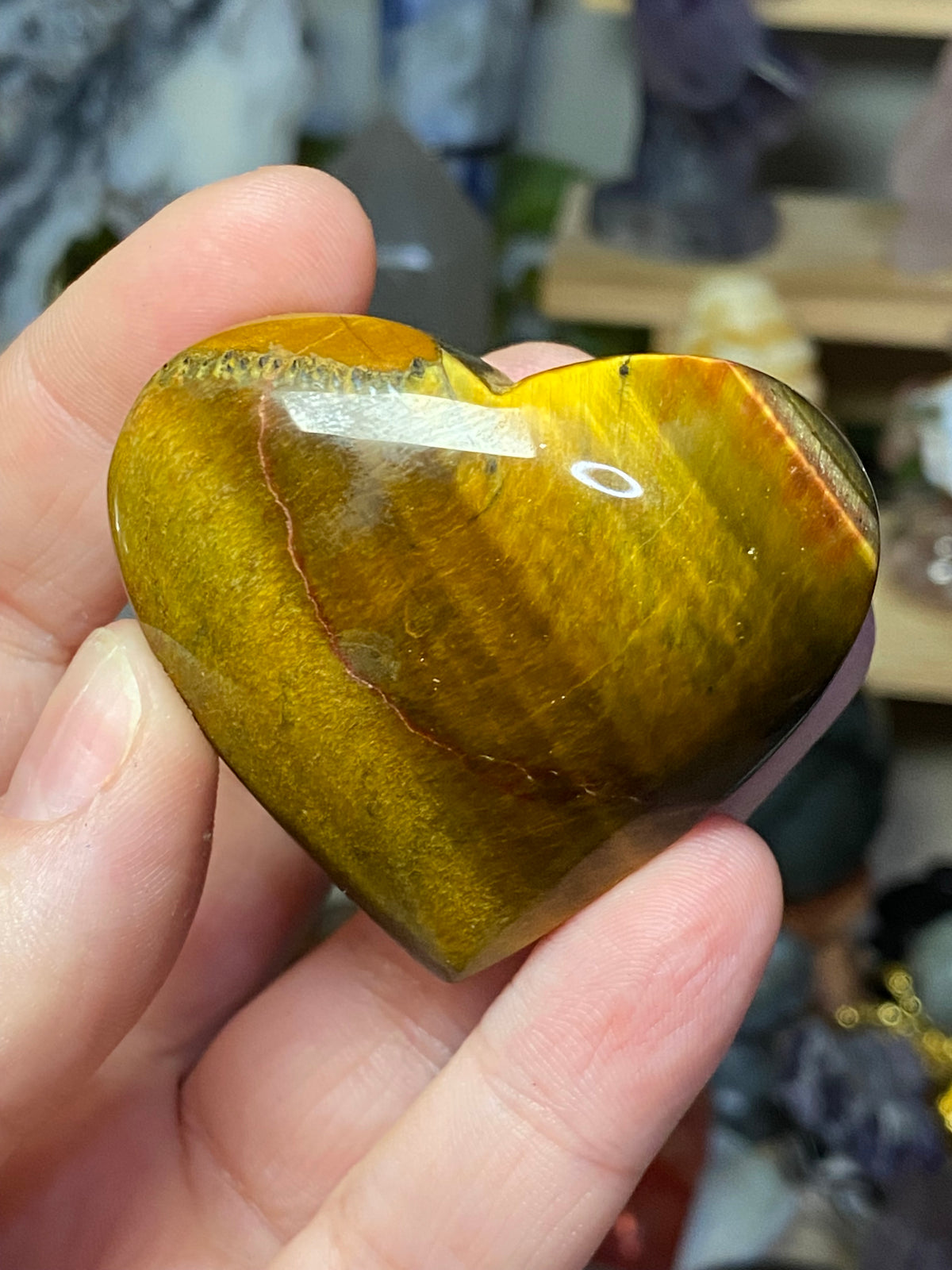 Tigers eye crystal heart
