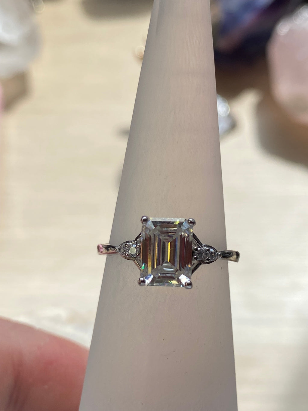 2ct Diamond silver Ajustable ring