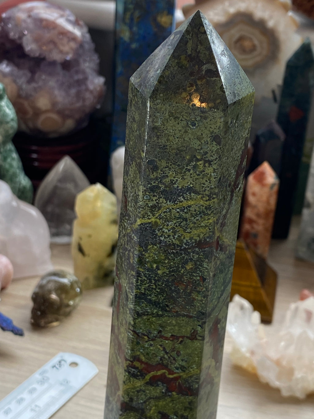 Dragon blood stone crystal tower 23cm