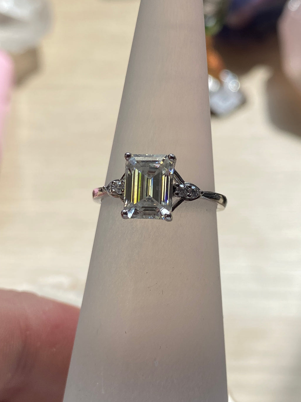 2ct Diamond silver Ajustable ring