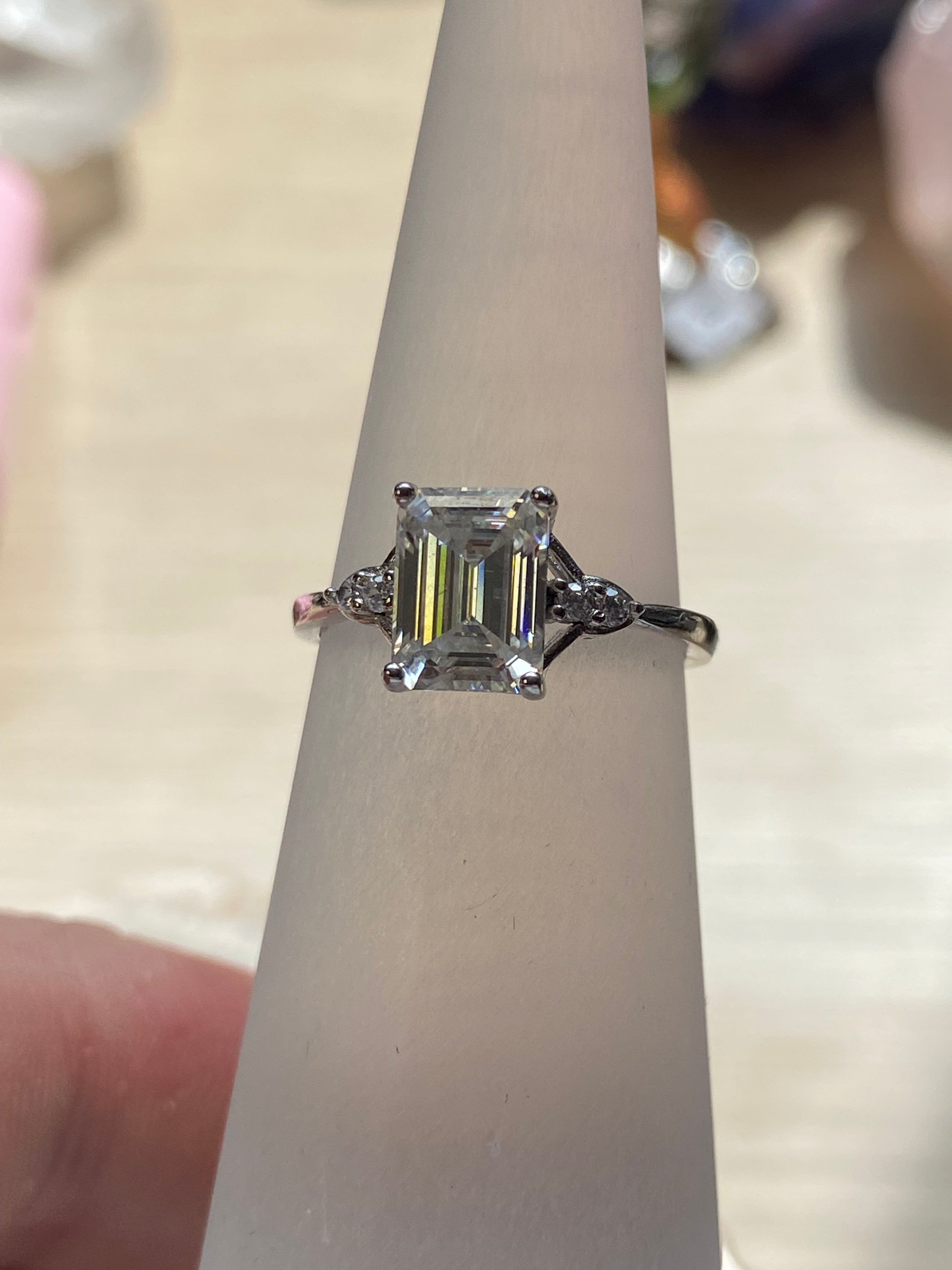2ct Diamond silver Ajustable ring