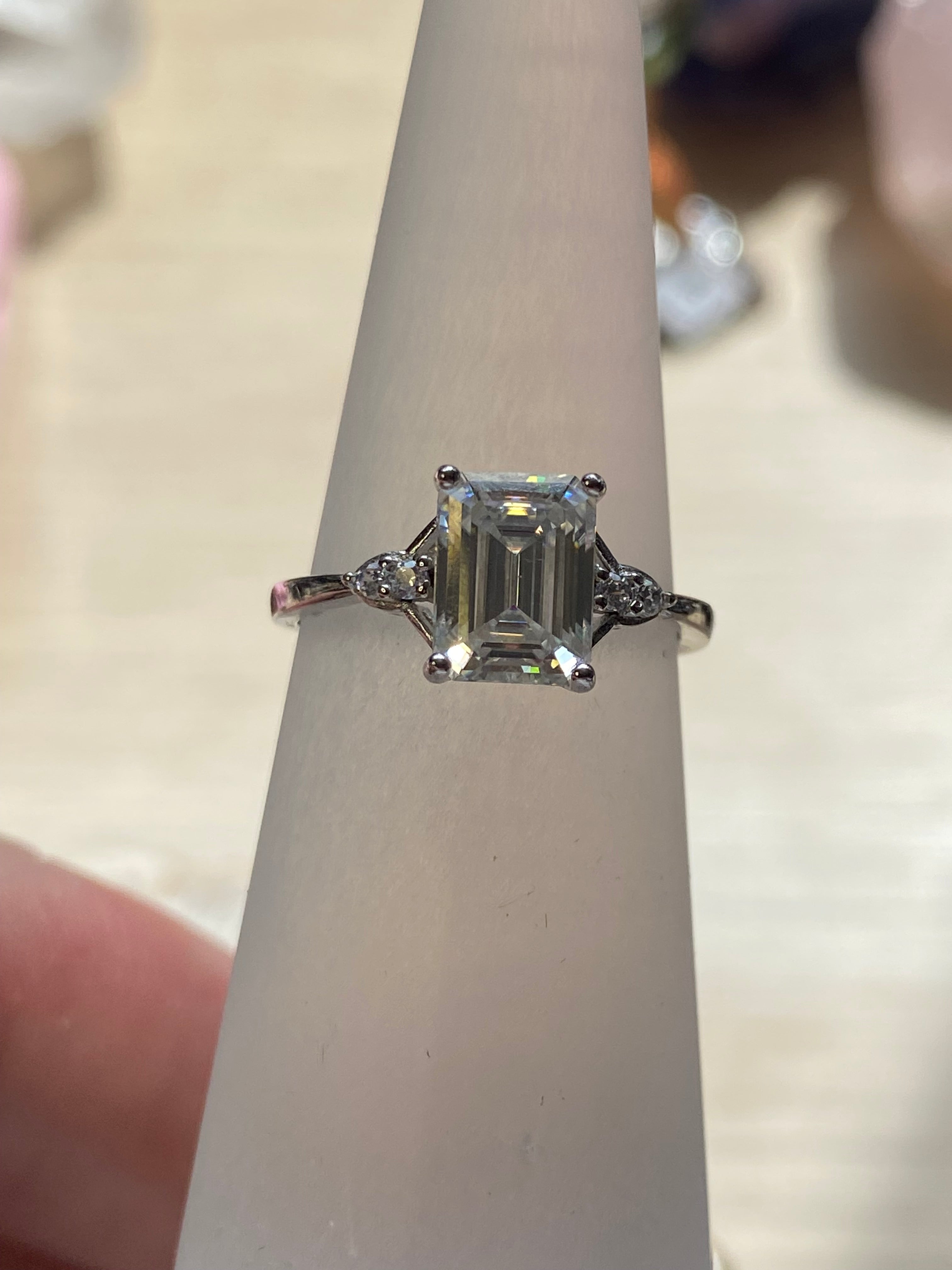 2ct Diamond silver Ajustable ring
