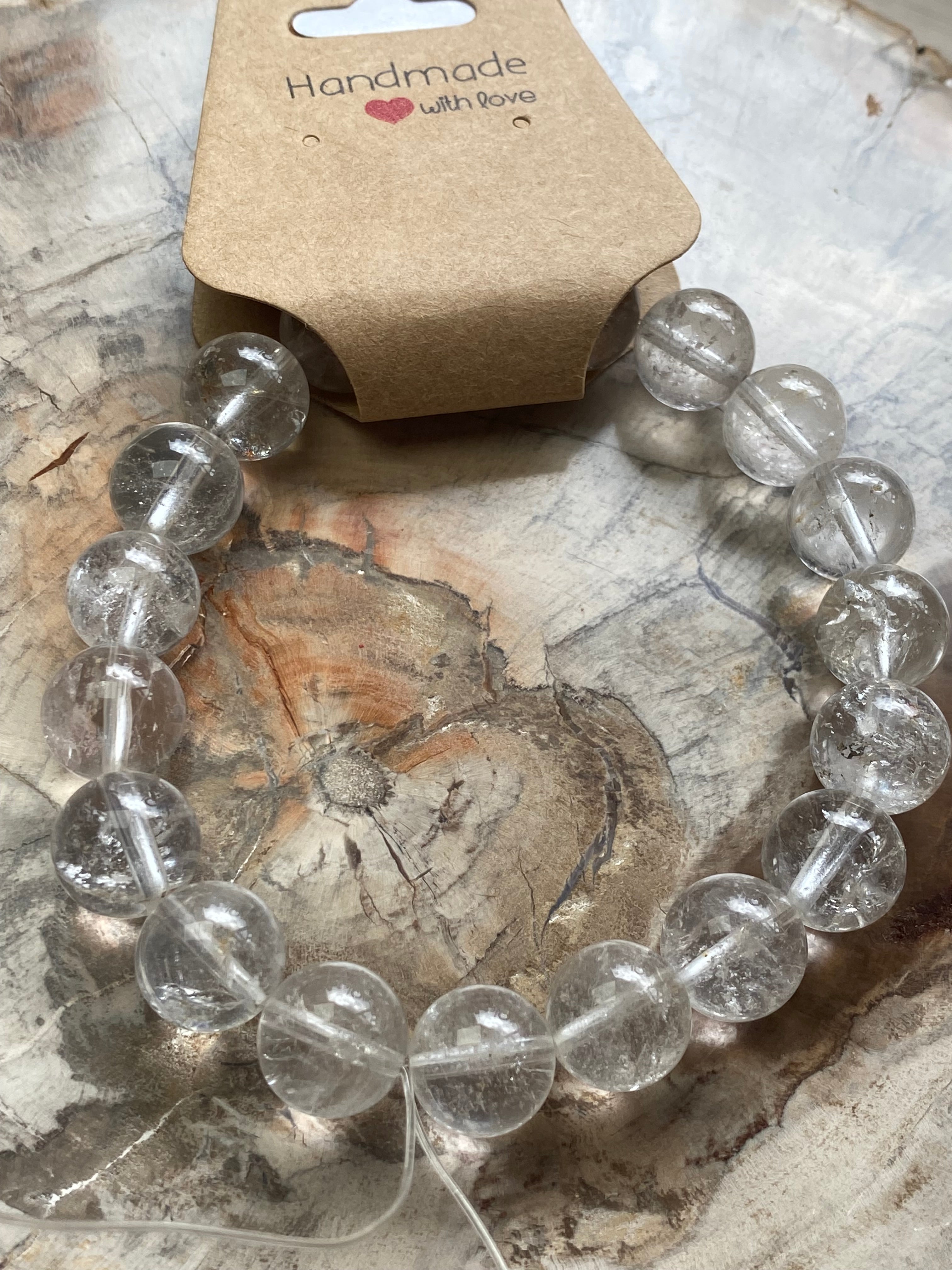 10mm clear quartz crystal bracelet
