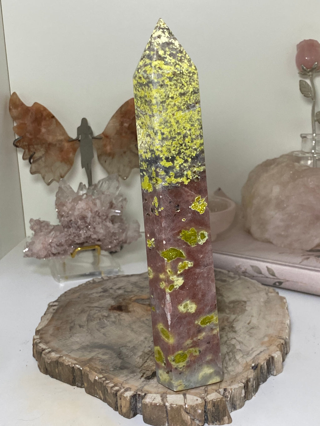 Plum blossom Tourmaline crystal tower