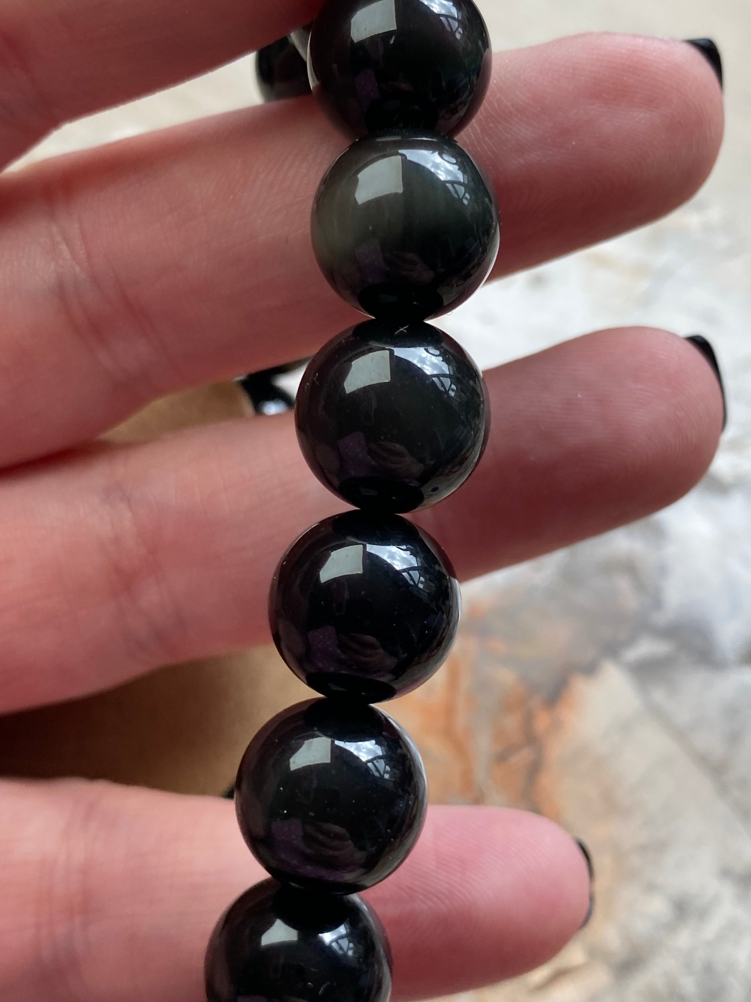 Rainbow obsidian crystal bracelet