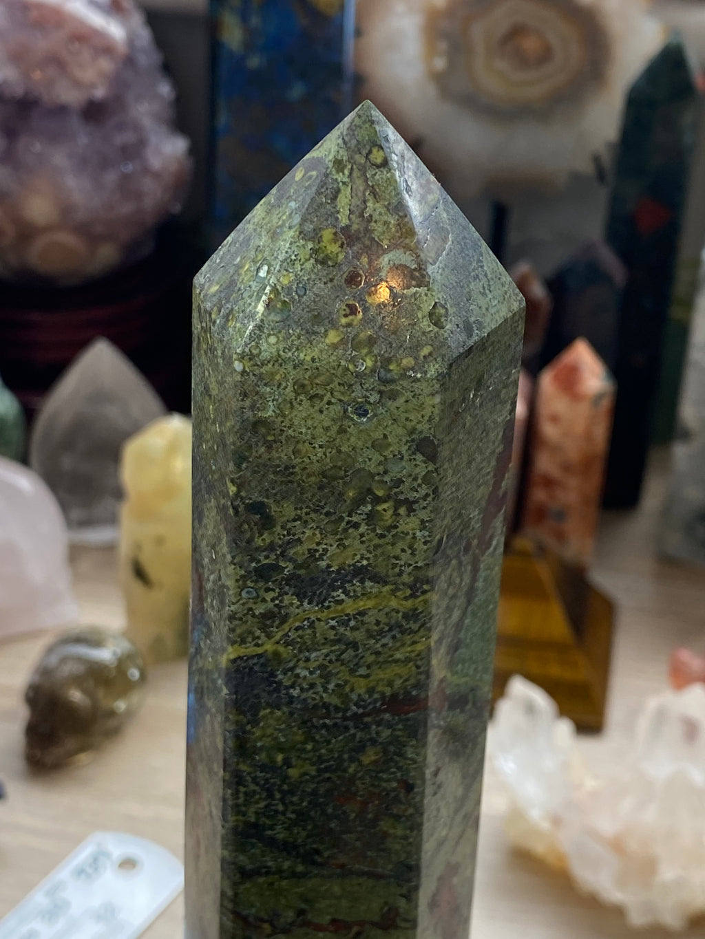 Dragon blood stone crystal tower 23cm