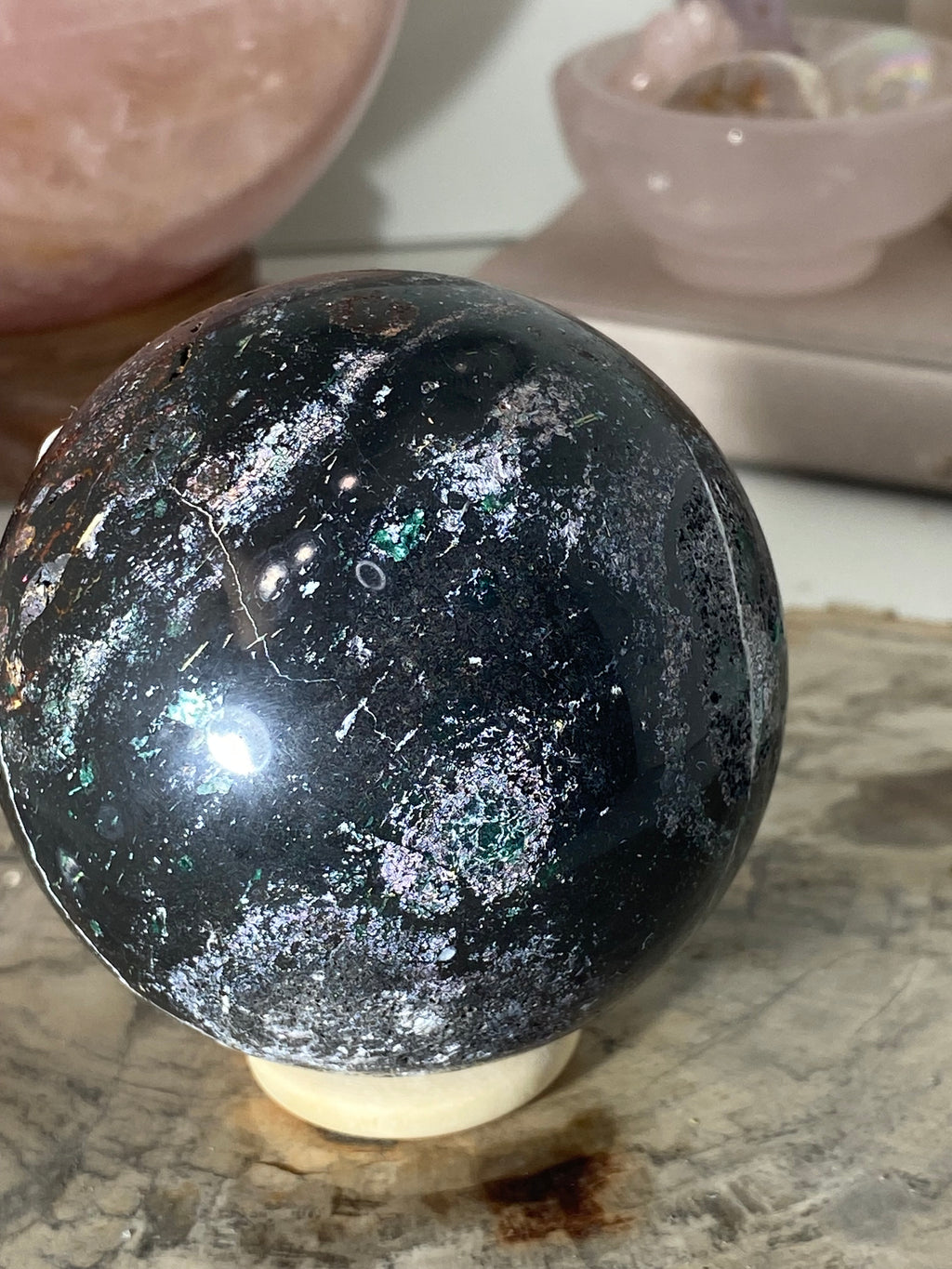 Ocean opal crystal sphere