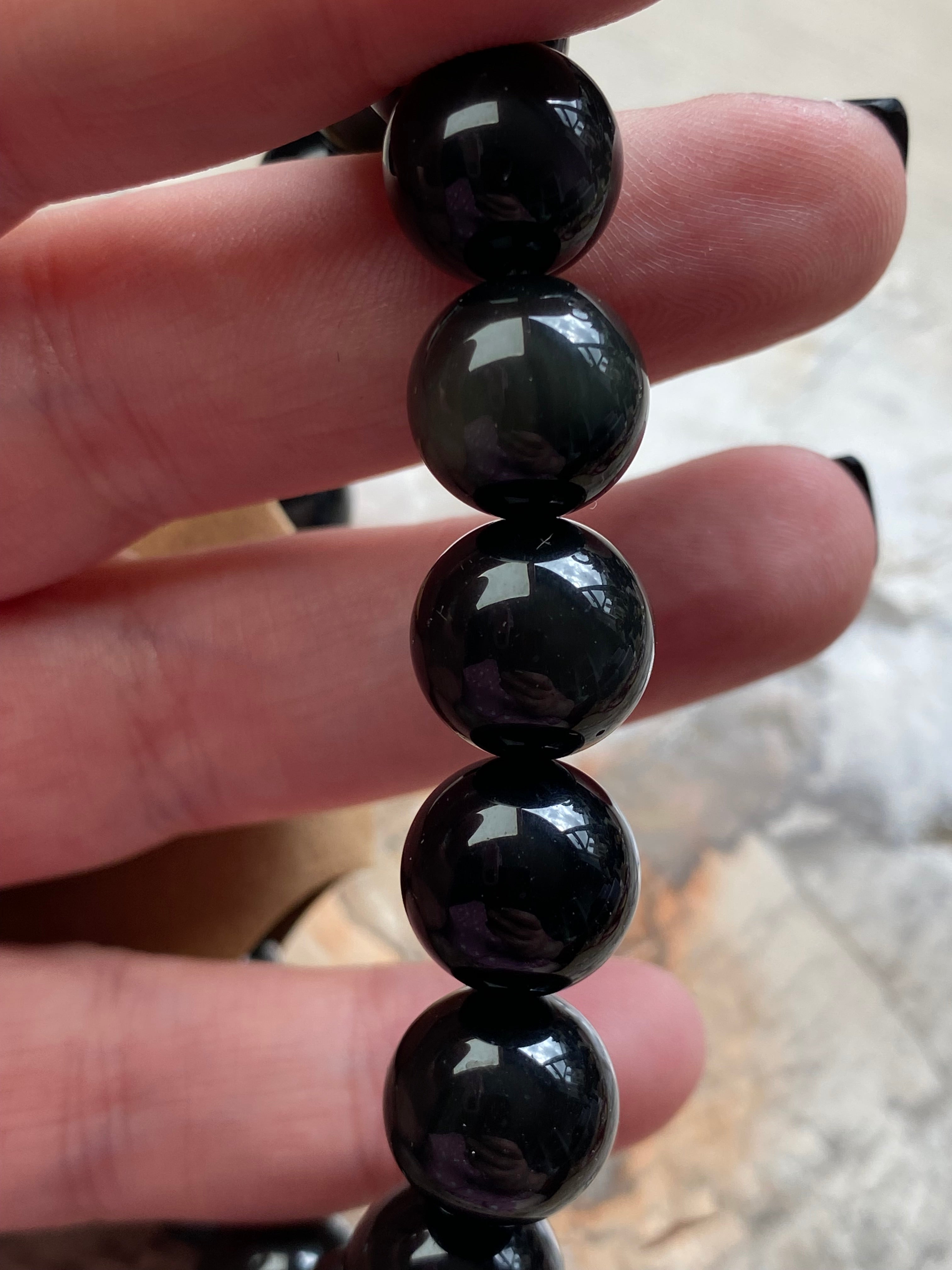 Rainbow obsidian crystal bracelet