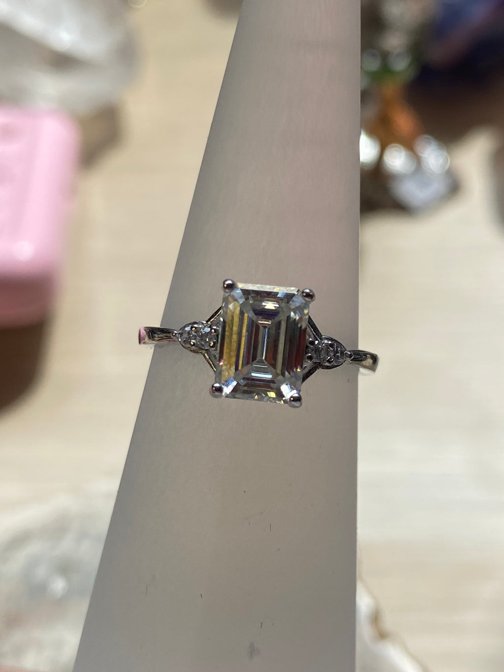 2ct Diamond silver Ajustable ring