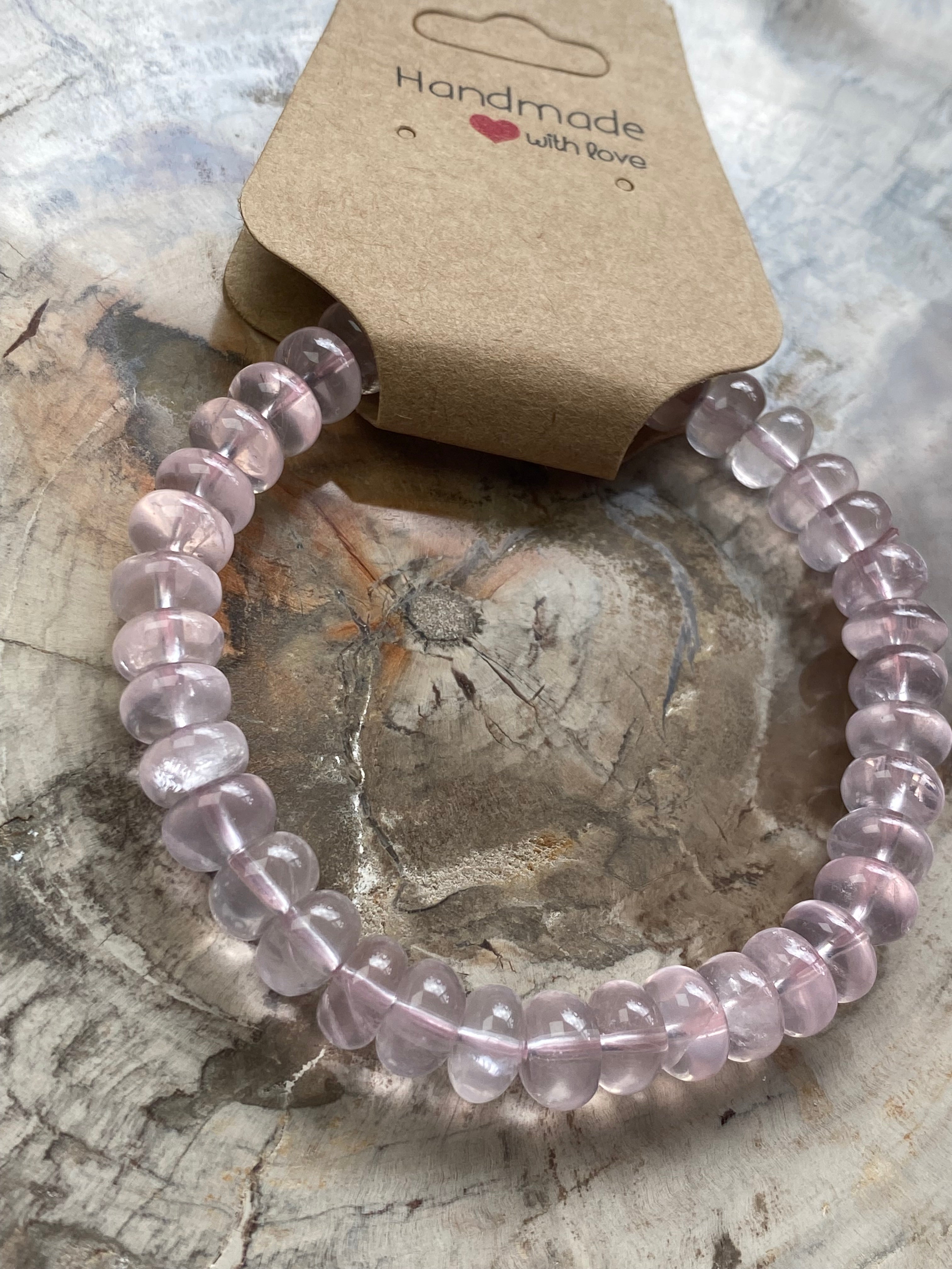 Rose quartz crystal bracelet 8mm
