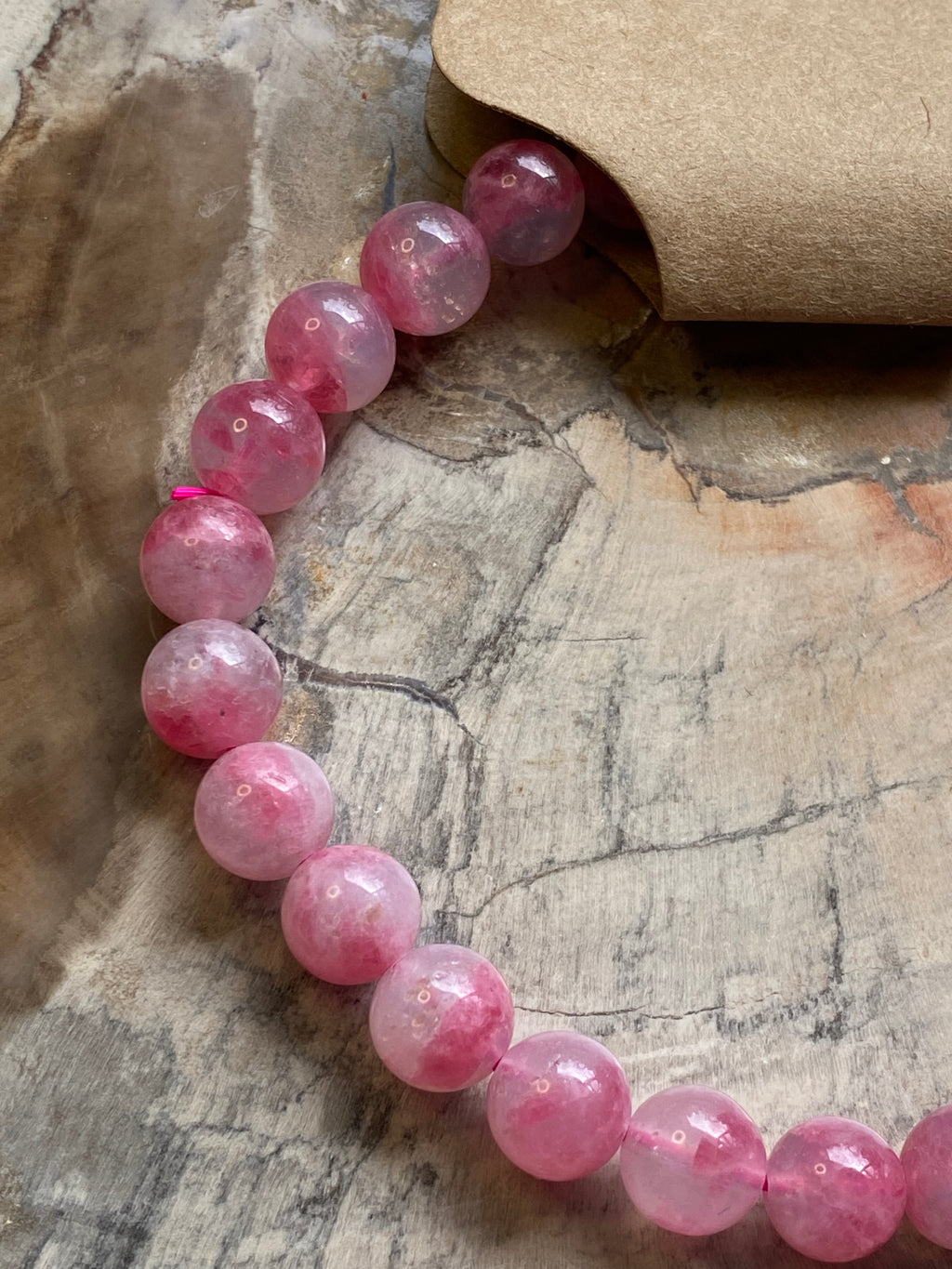 Stunning  Ice Rhodonite crystal bracelet