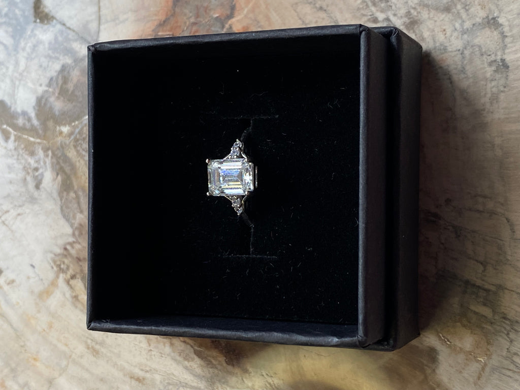 2ct Diamond silver Ajustable ring