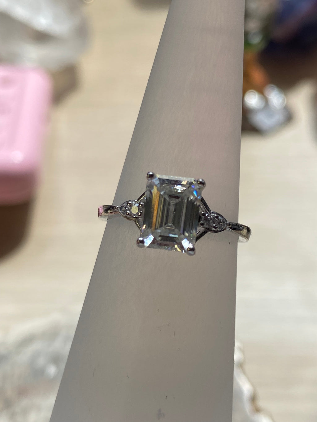 2ct Diamond silver Ajustable ring