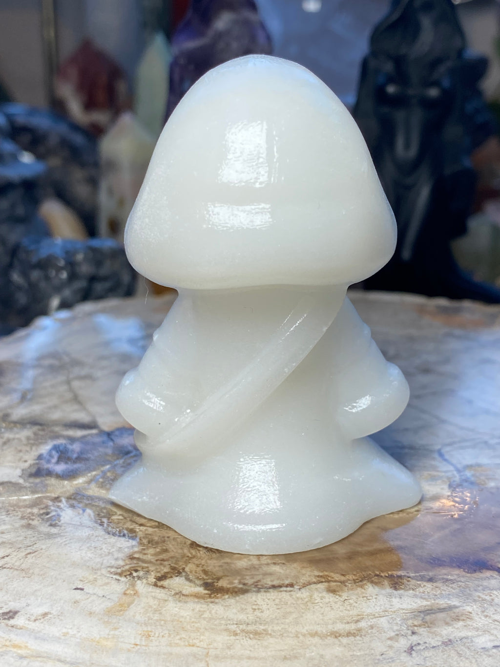 White jade Death carving - Halloween
