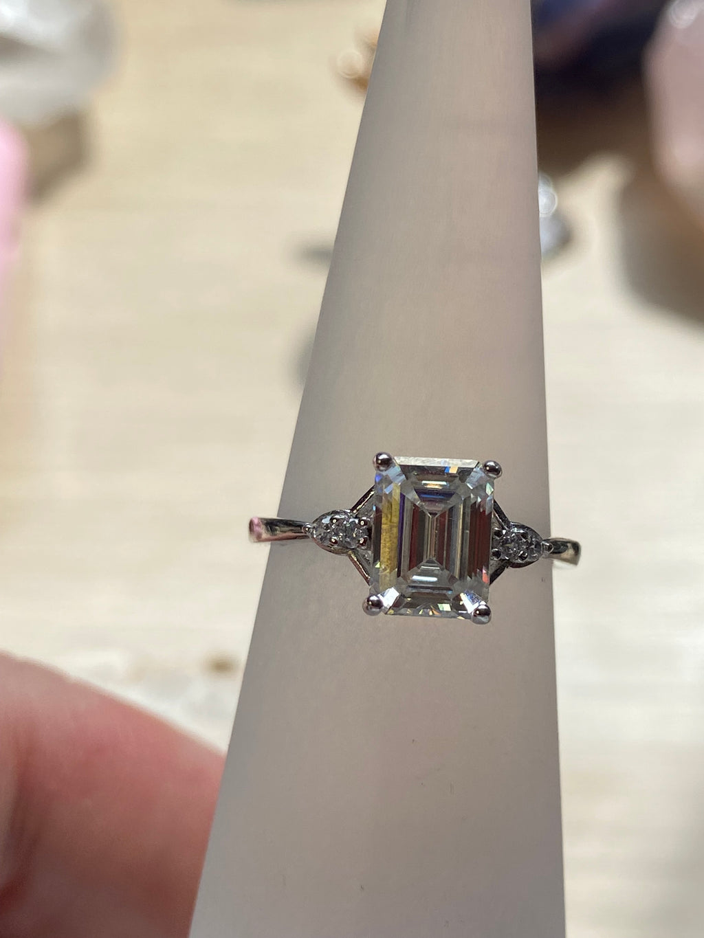 2ct Diamond silver Ajustable ring