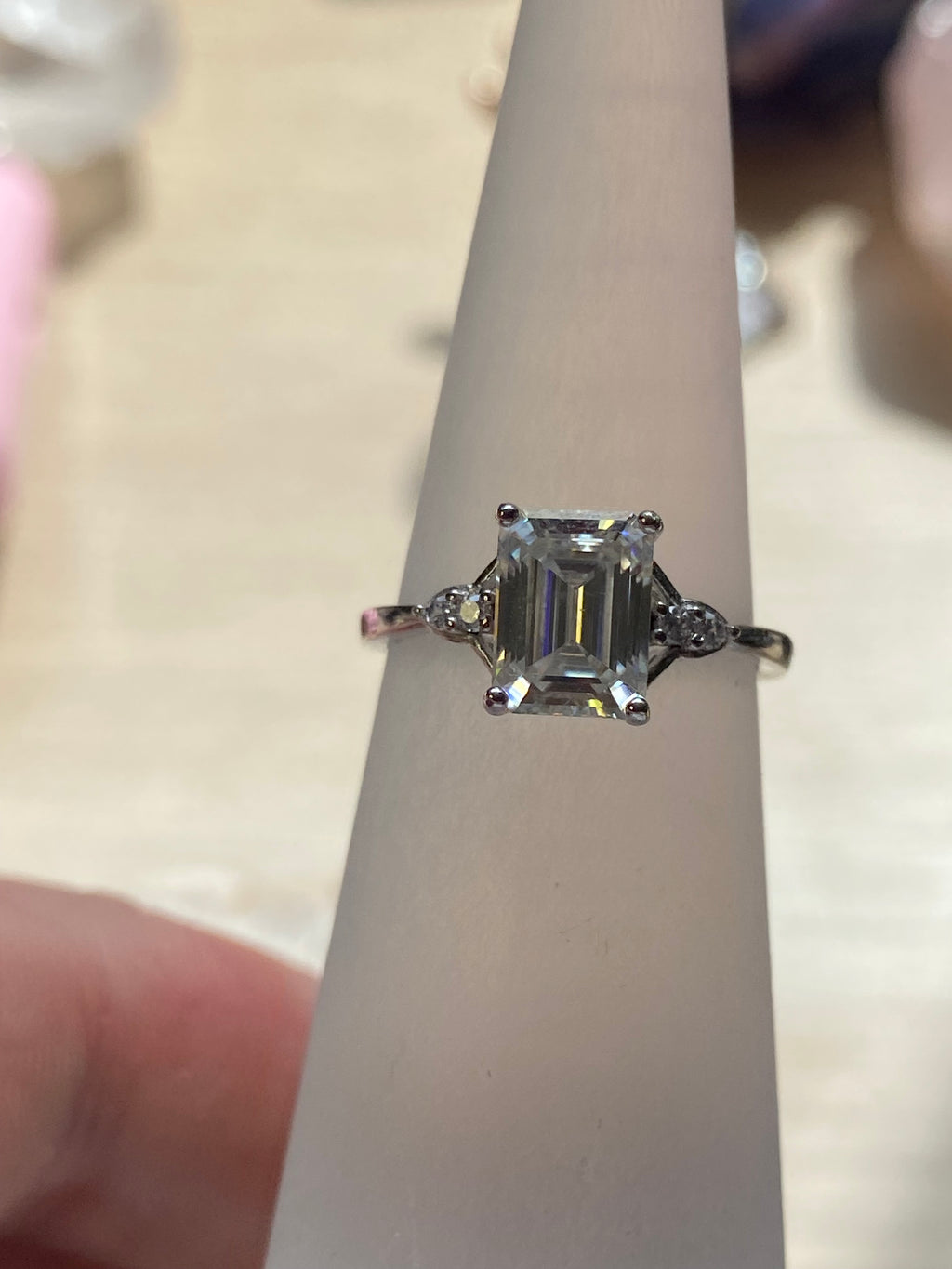 2ct Diamond silver Ajustable ring