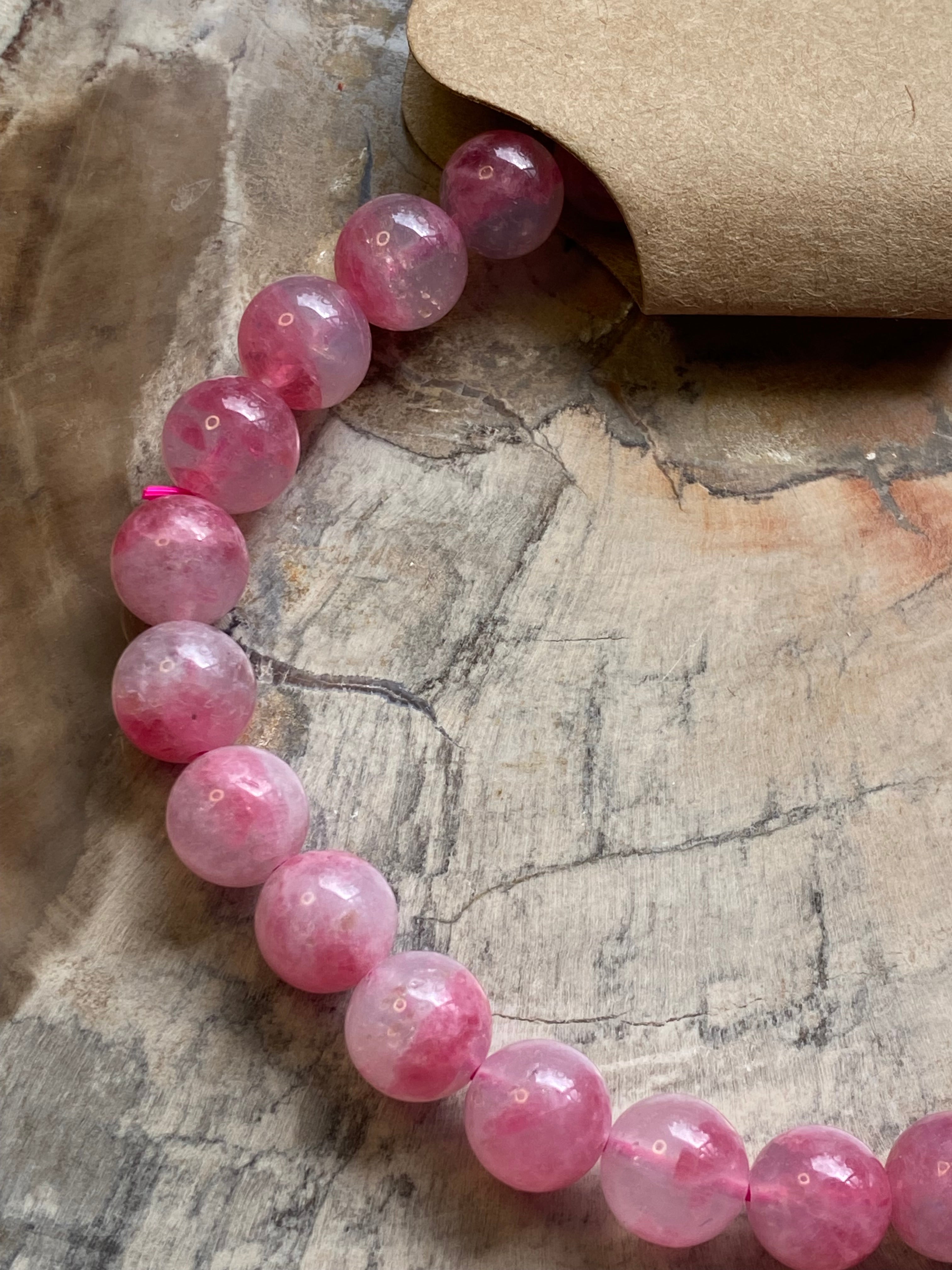 Stunning  Ice Rhodonite crystal bracelet