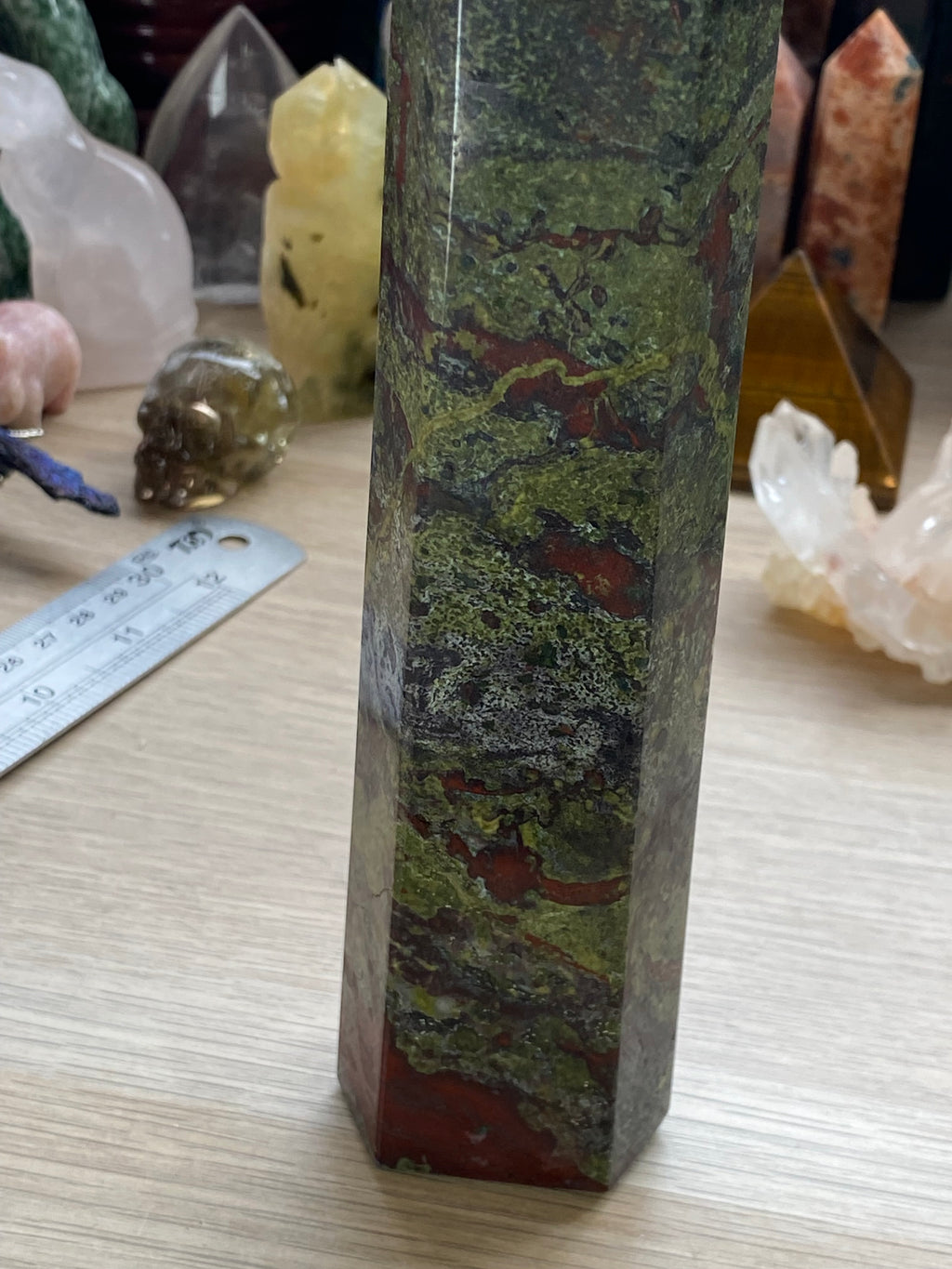 Dragon blood stone crystal tower 23cm