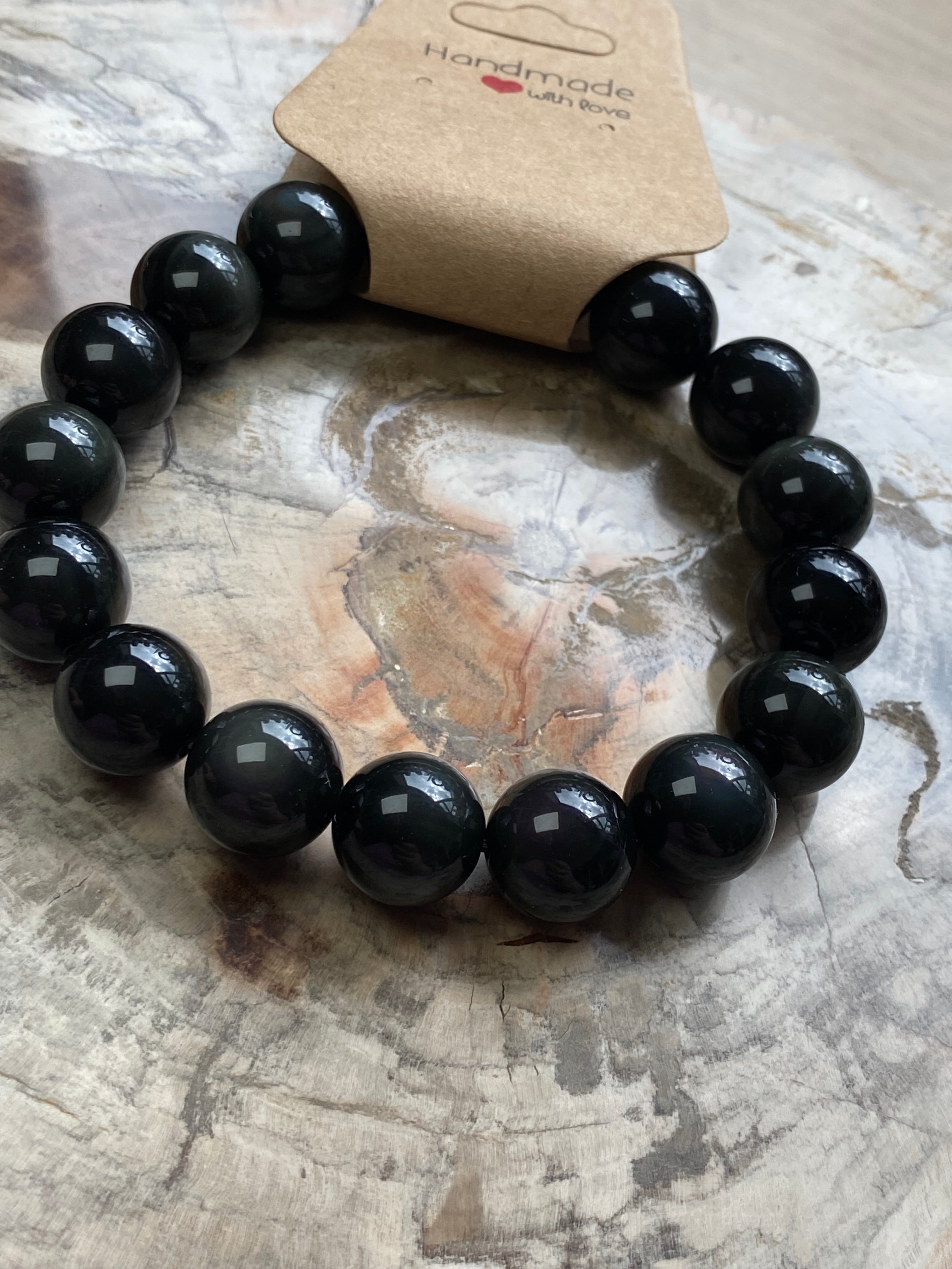 Rainbow obsidian crystal bracelet