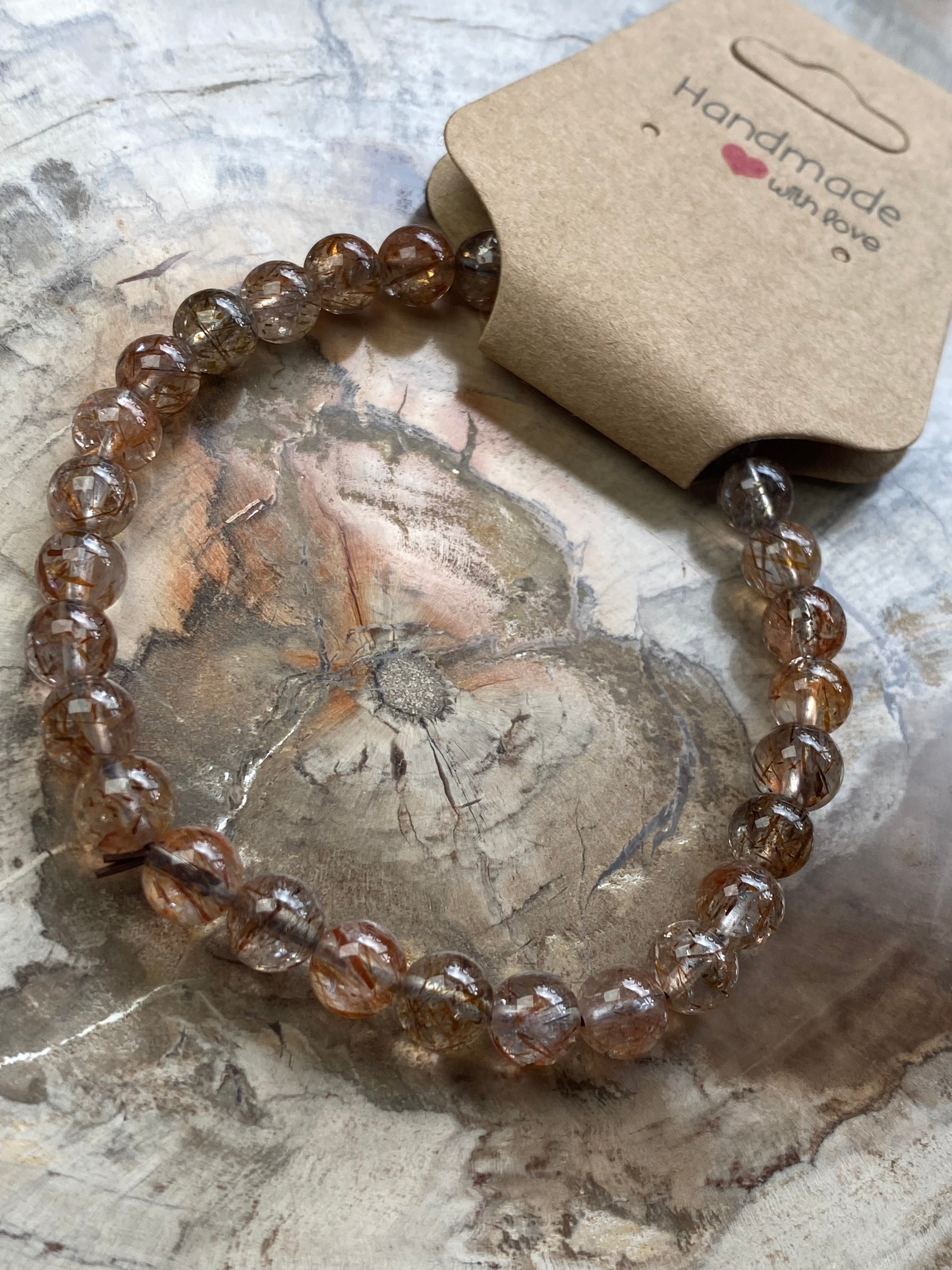 Grade AAAA rutile crystal bracelet 6.5mm