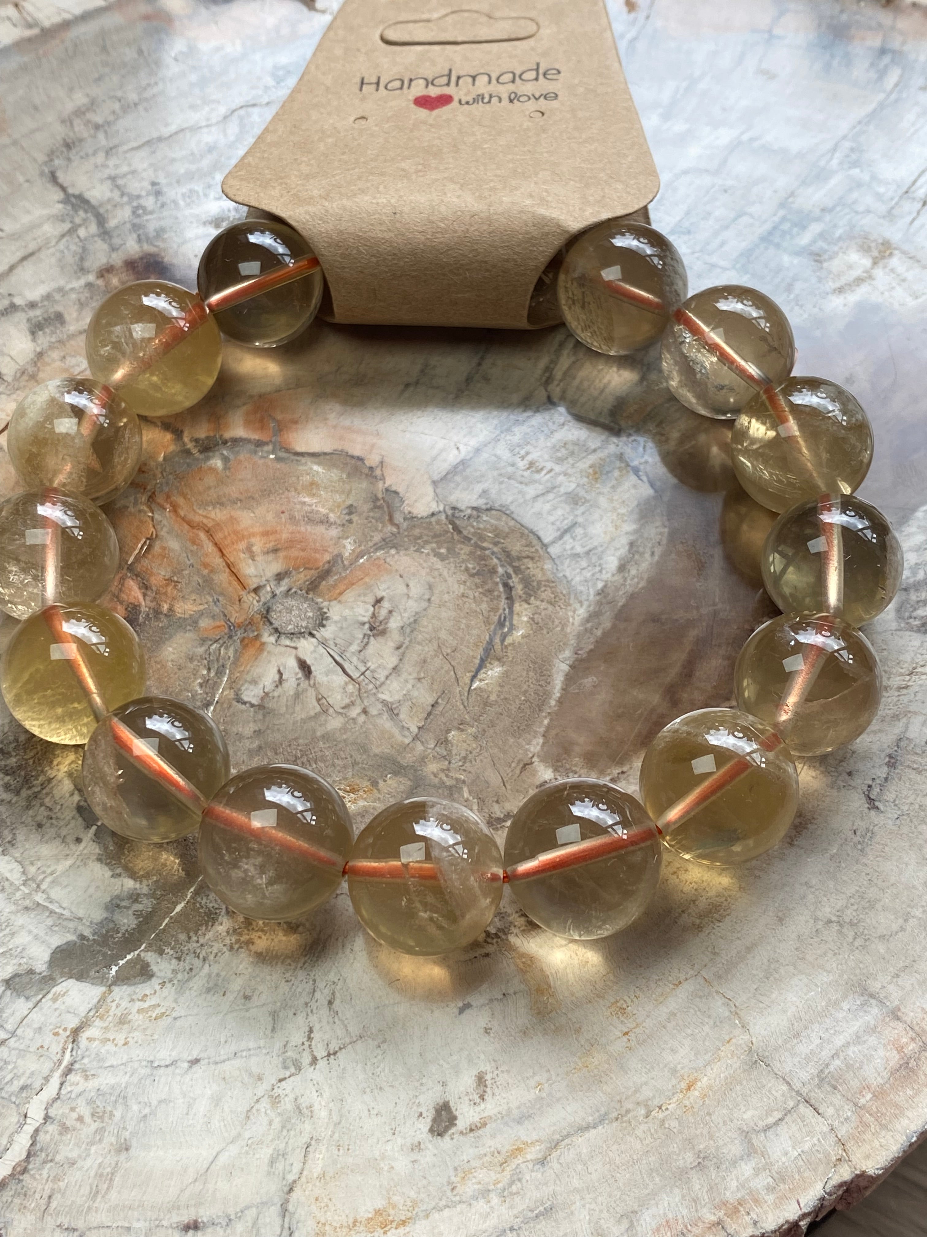 Natural Citrine crystal 13mm bracelet