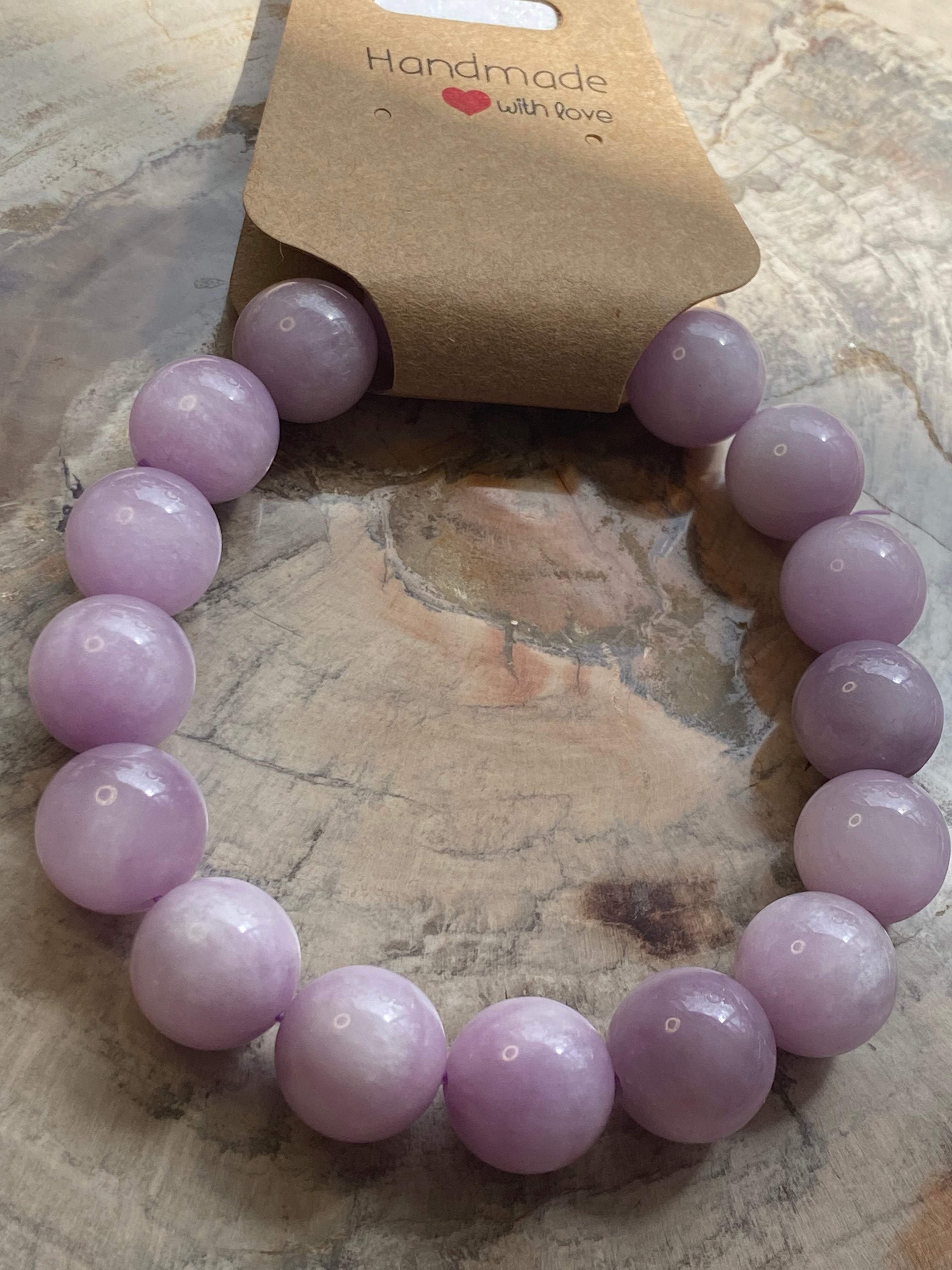 12mm kunzite crystal bracelet