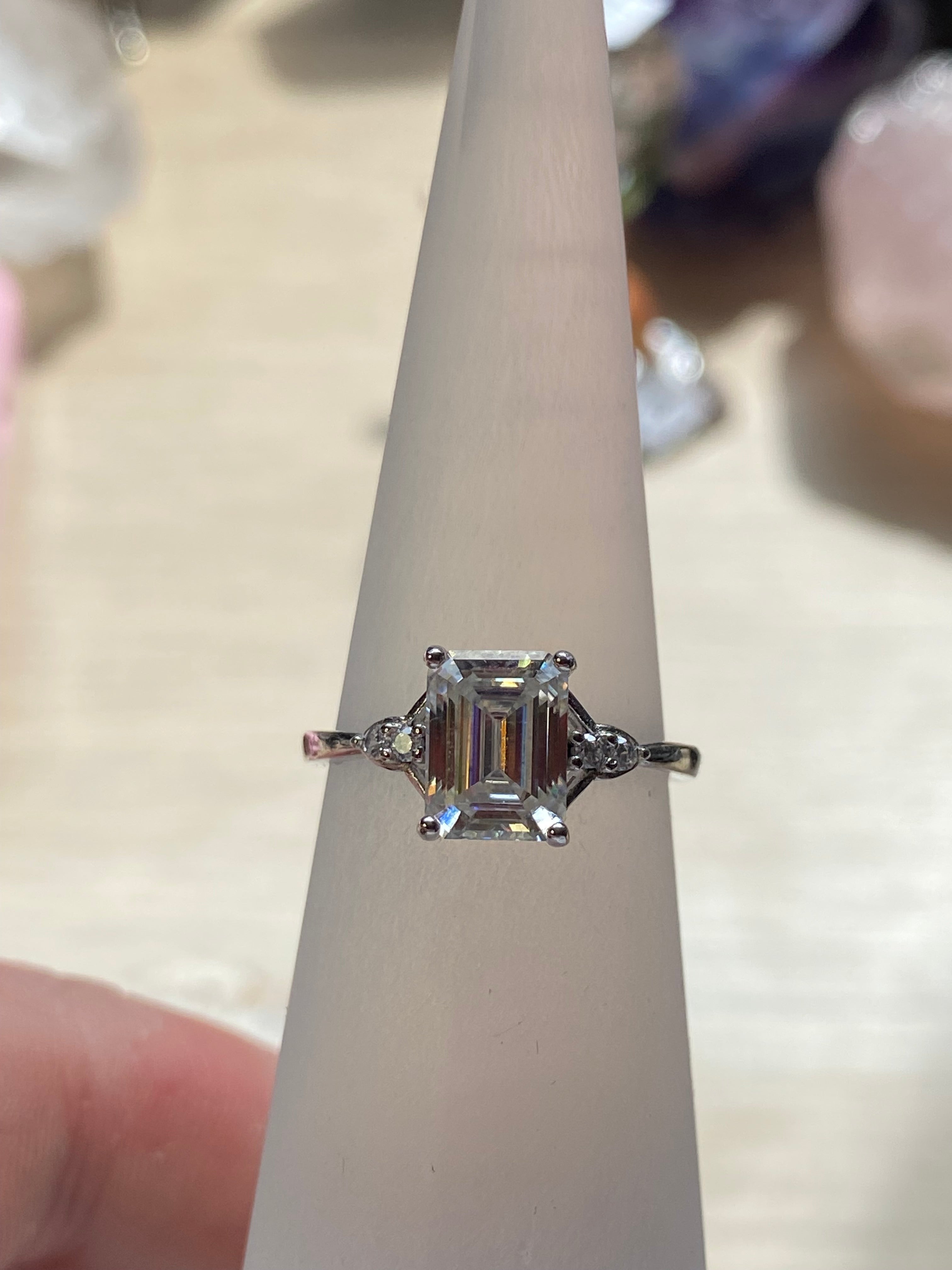 2ct Diamond silver Ajustable ring
