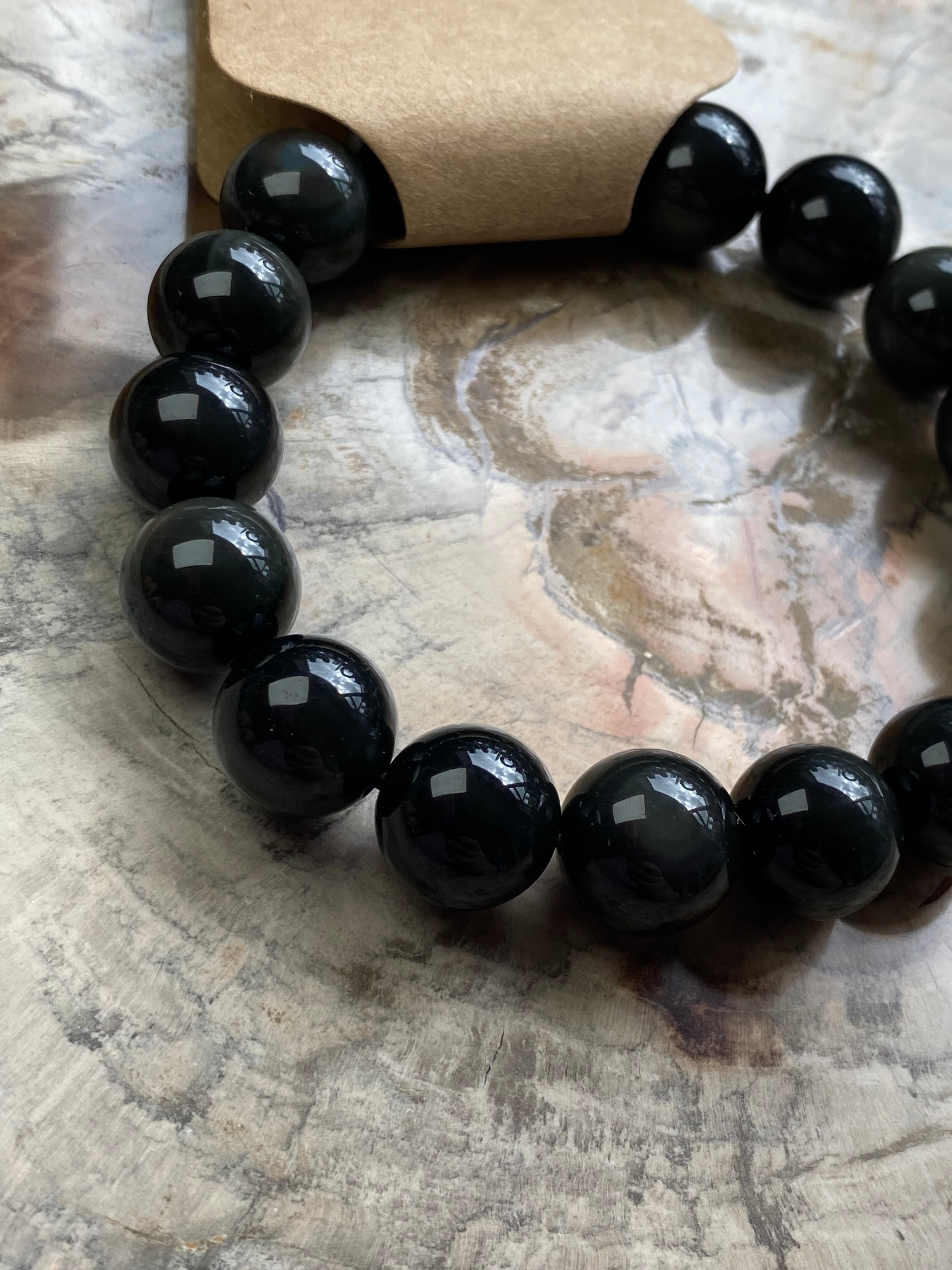 Rainbow obsidian crystal bracelet