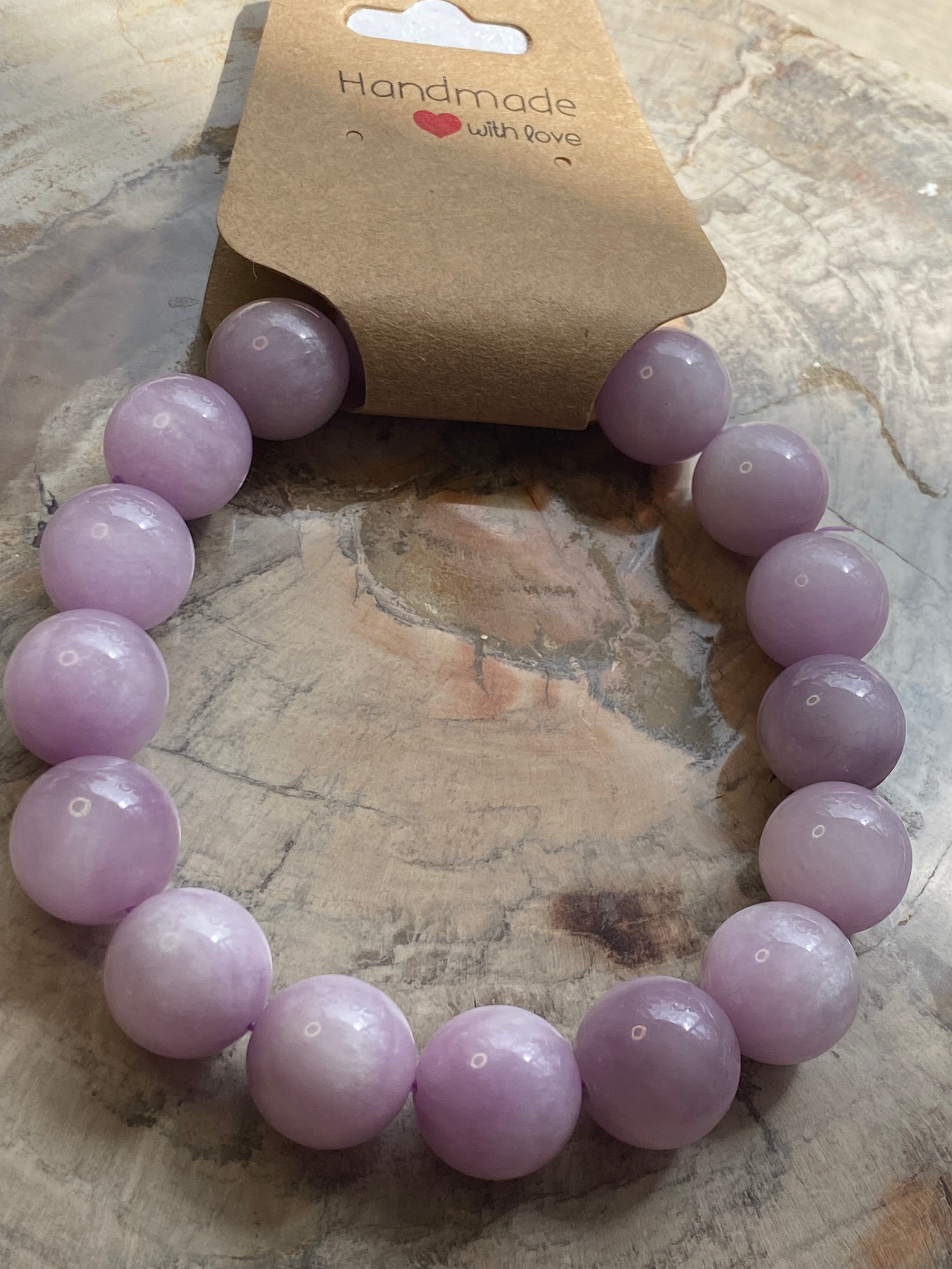 12mm kunzite crystal bracelet