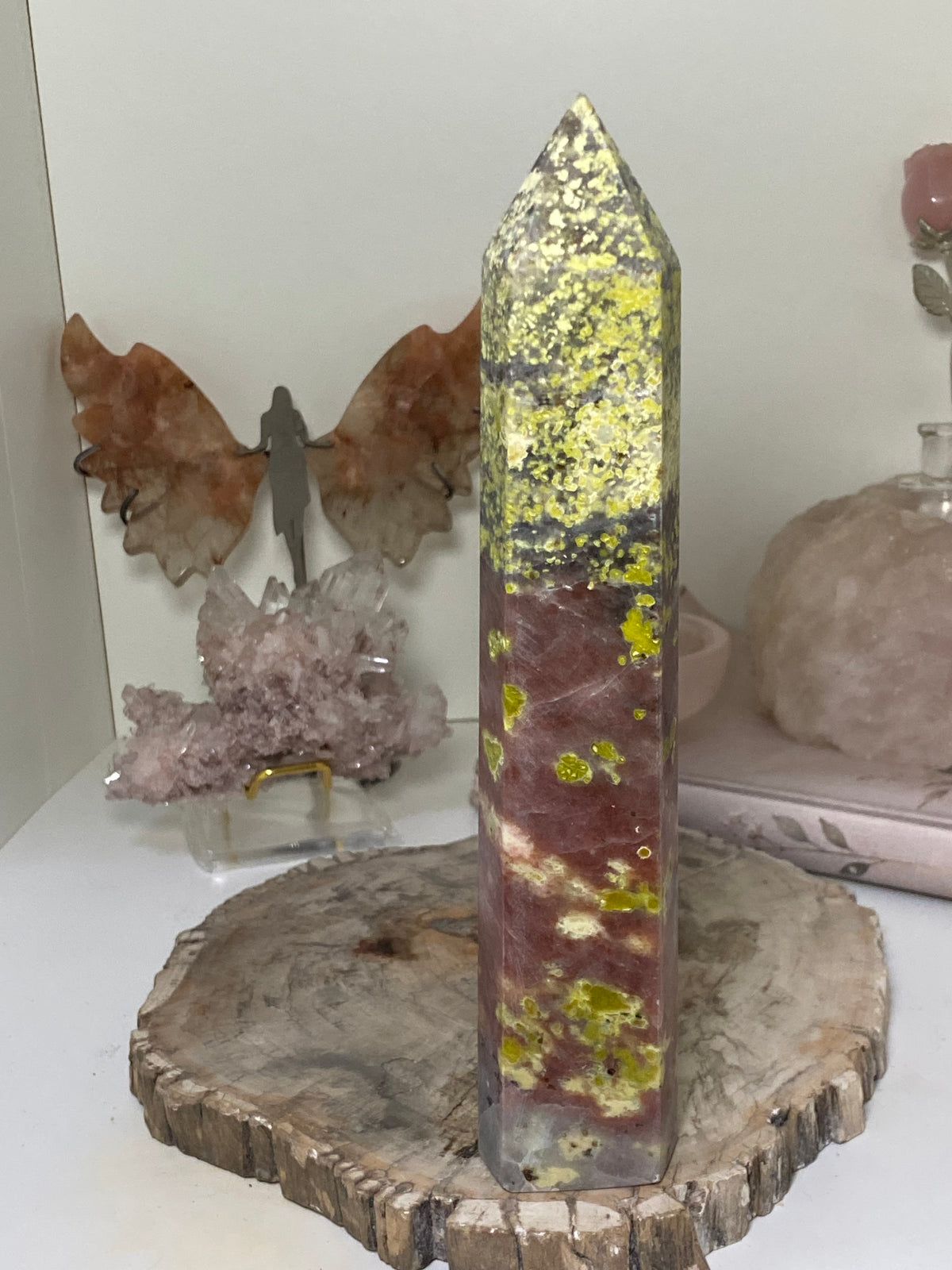 Plum blossom Tourmaline crystal tower