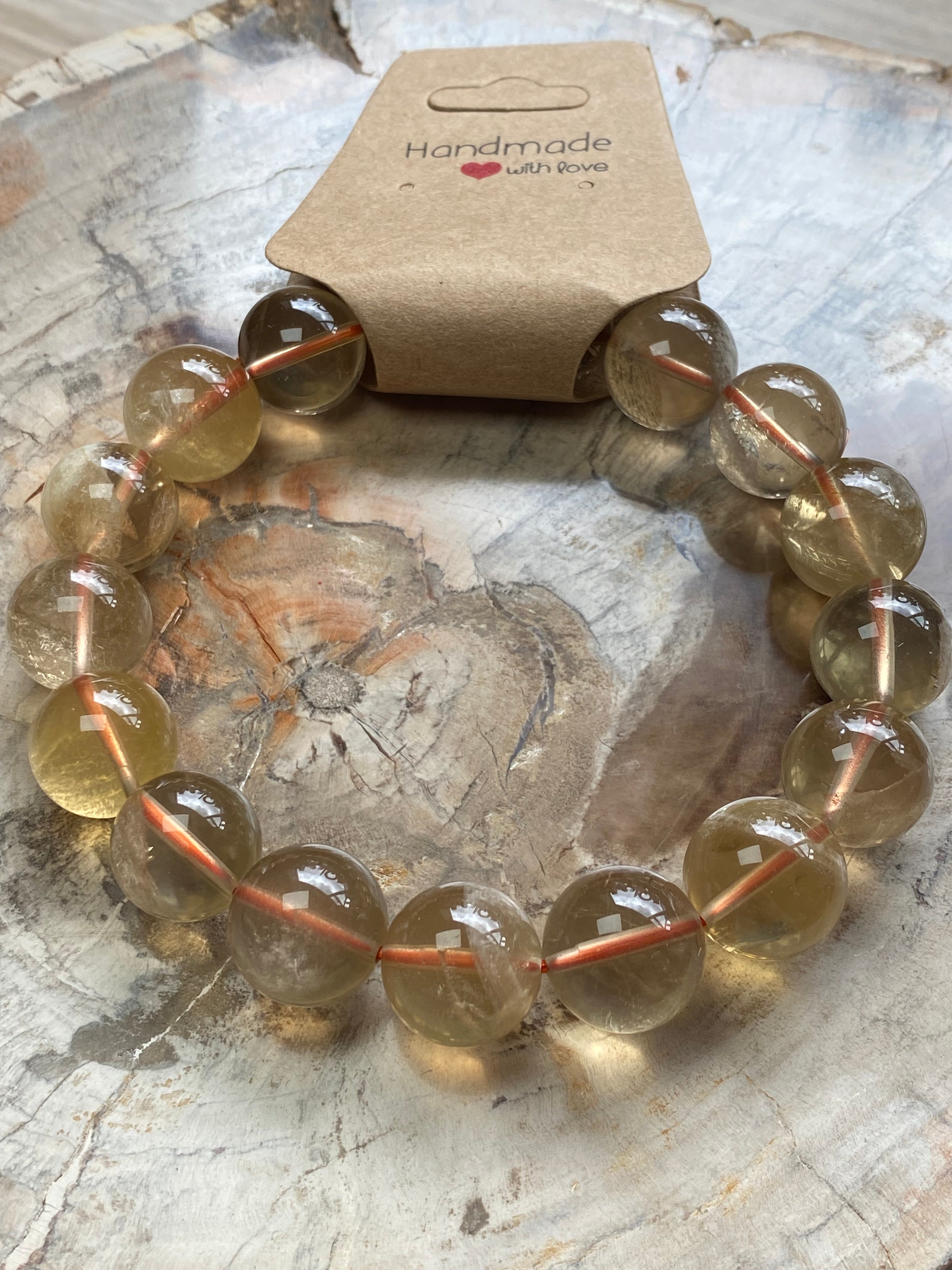 Natural Citrine crystal 13mm bracelet