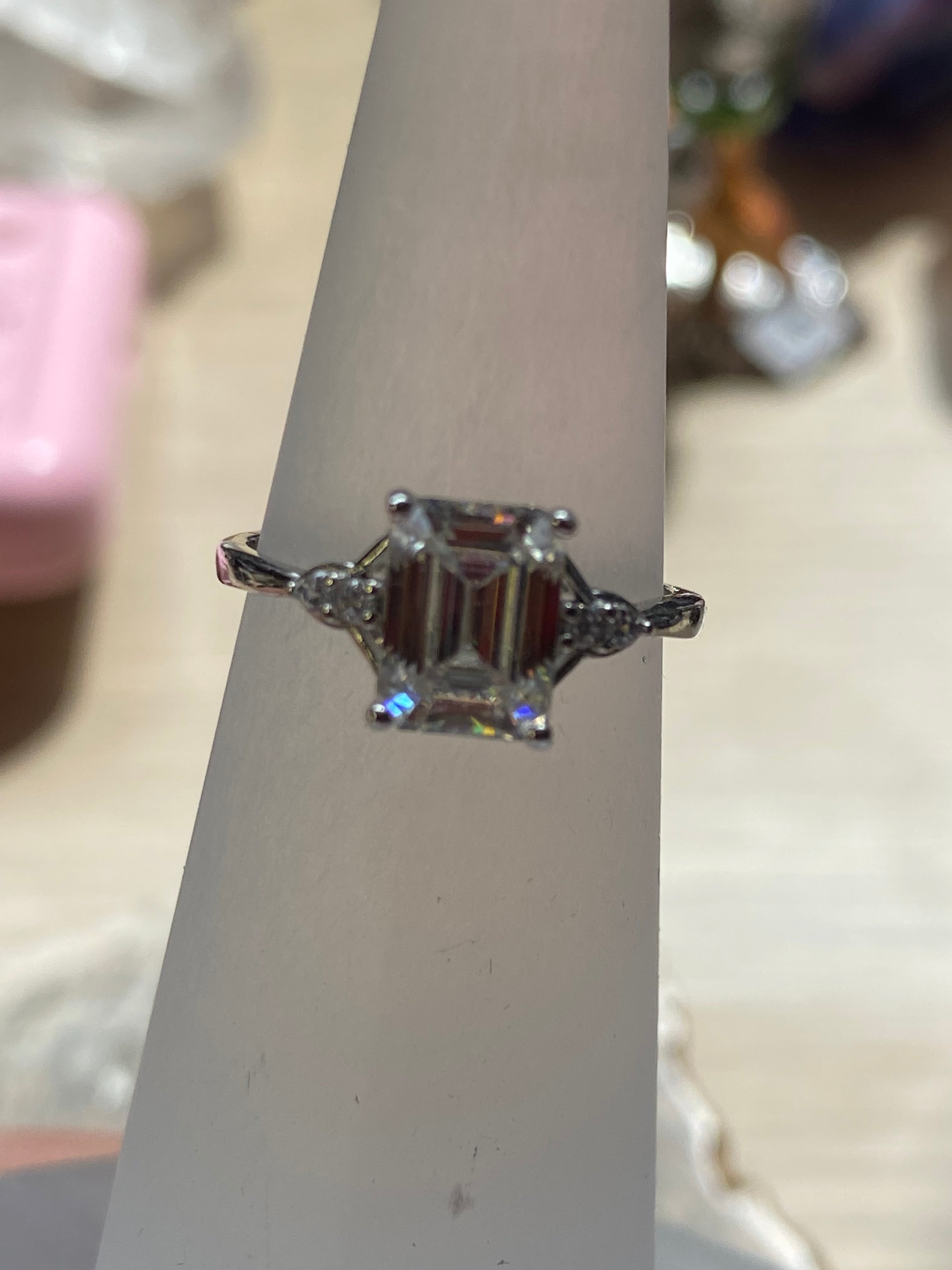 2ct Diamond silver Ajustable ring